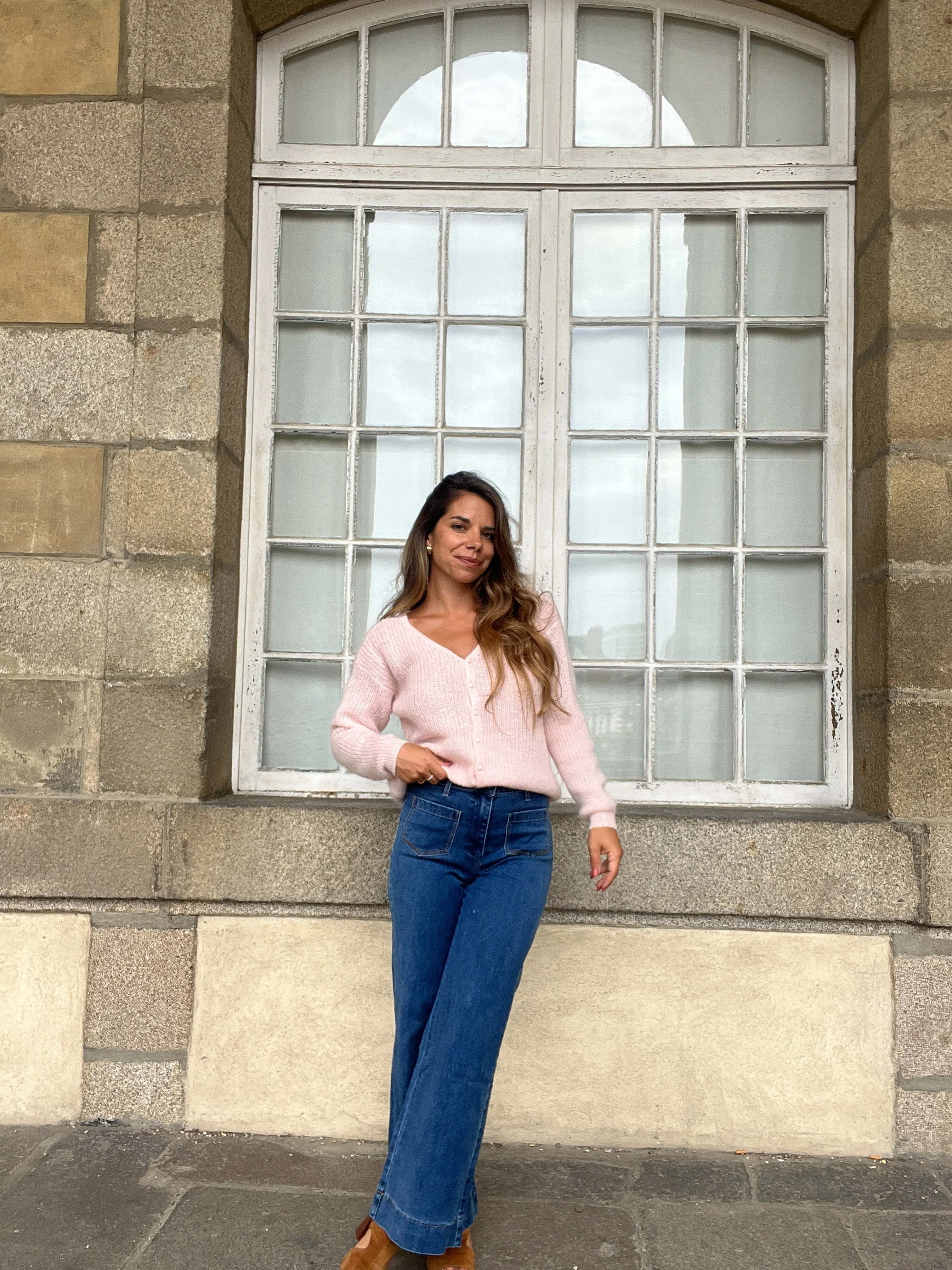 Cardigan En Laine Rose Alice - Image 2