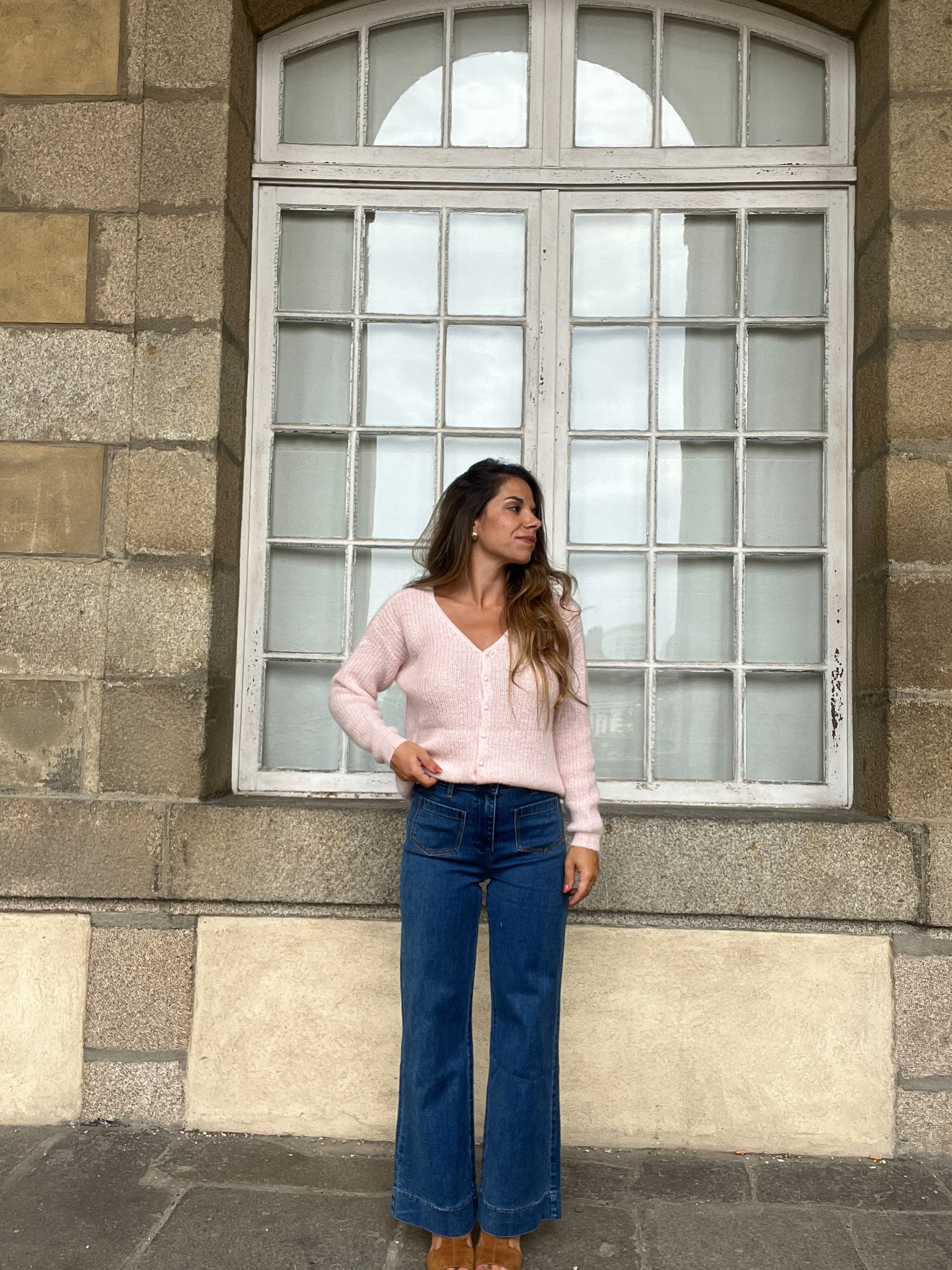 Cardigan En Laine Rose Alice - Image 5