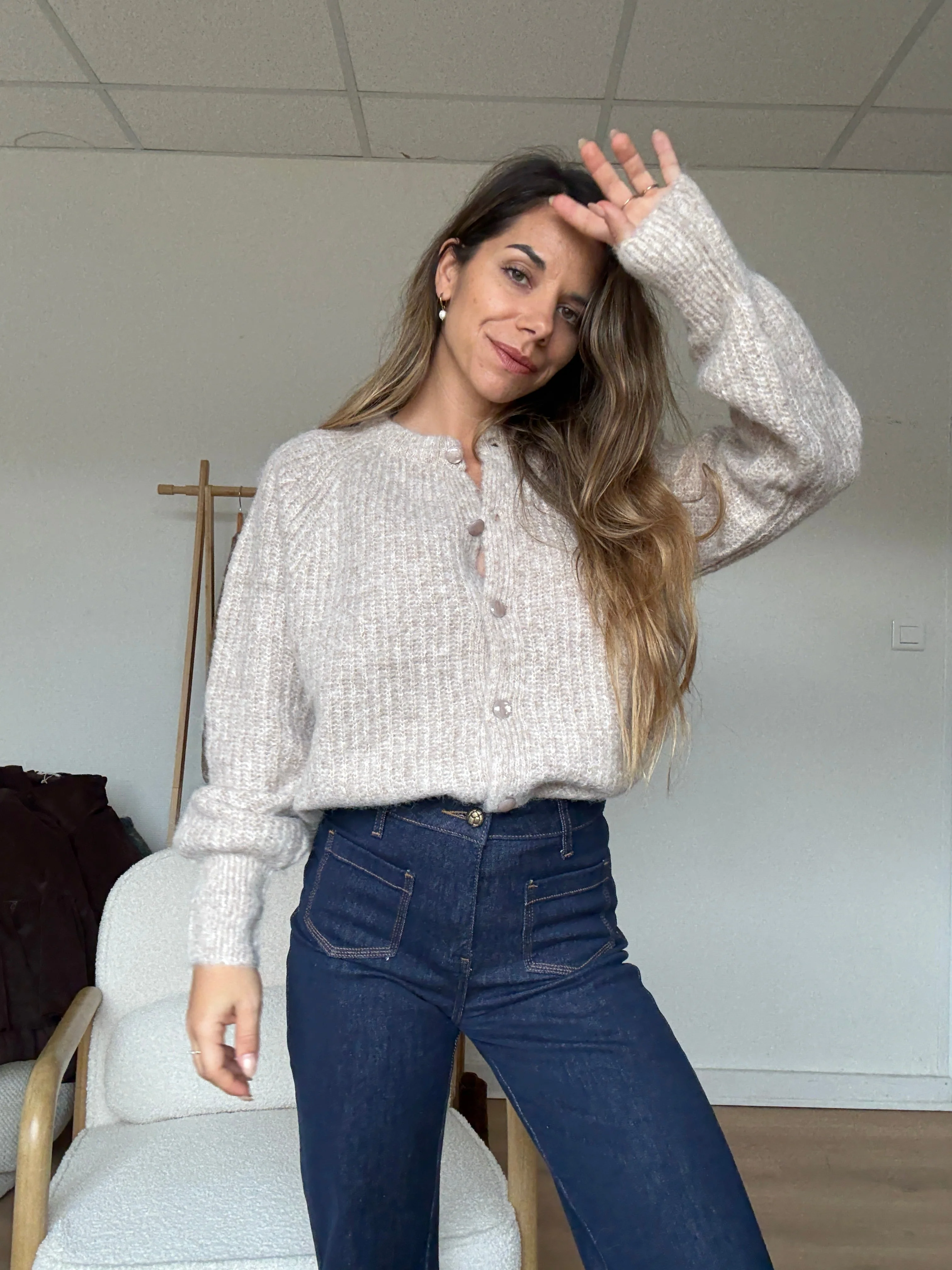 Cardigan Irène Taupe - Image 5