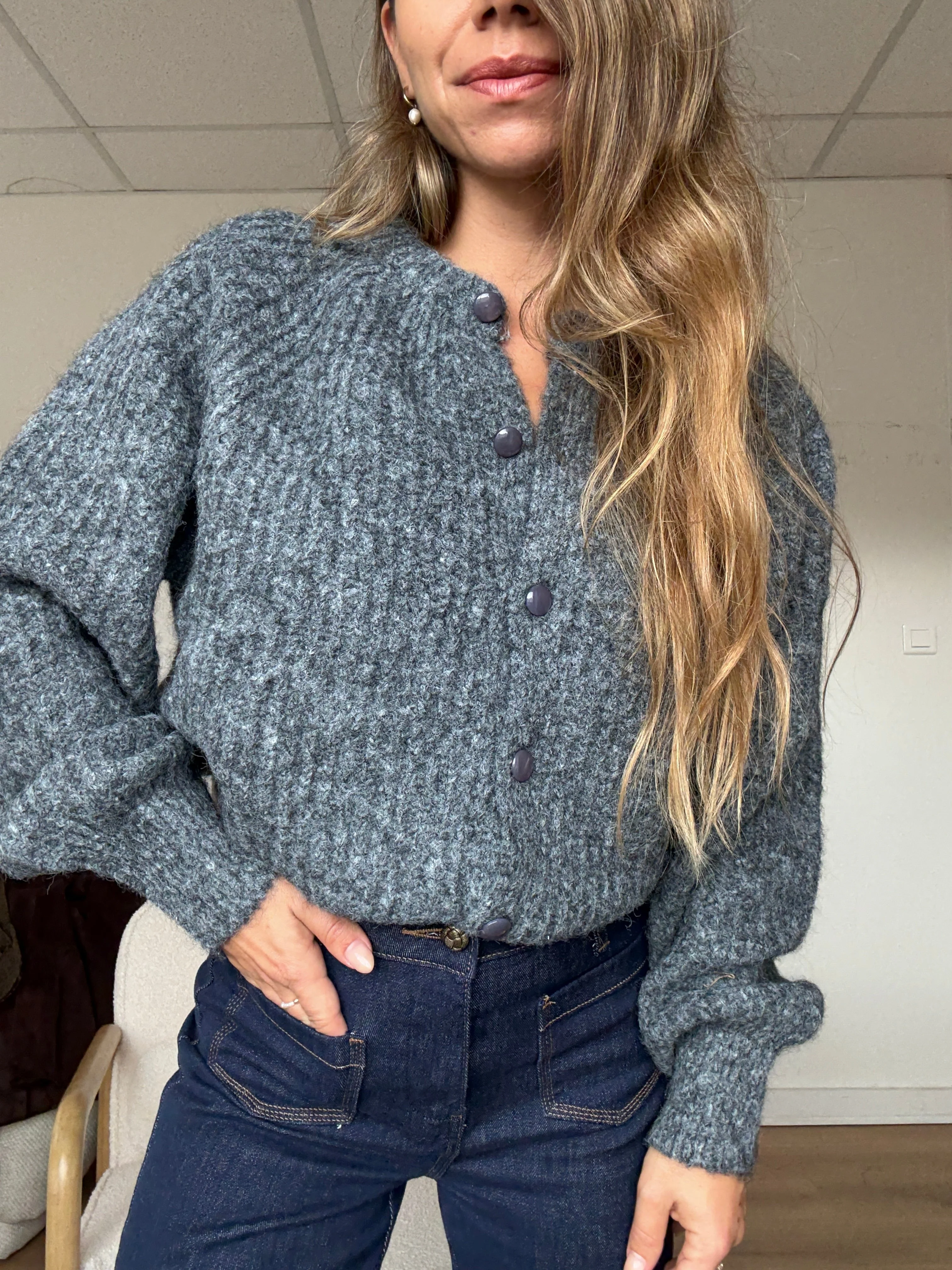 Cardigan Irène Gris Foncé - Image 2