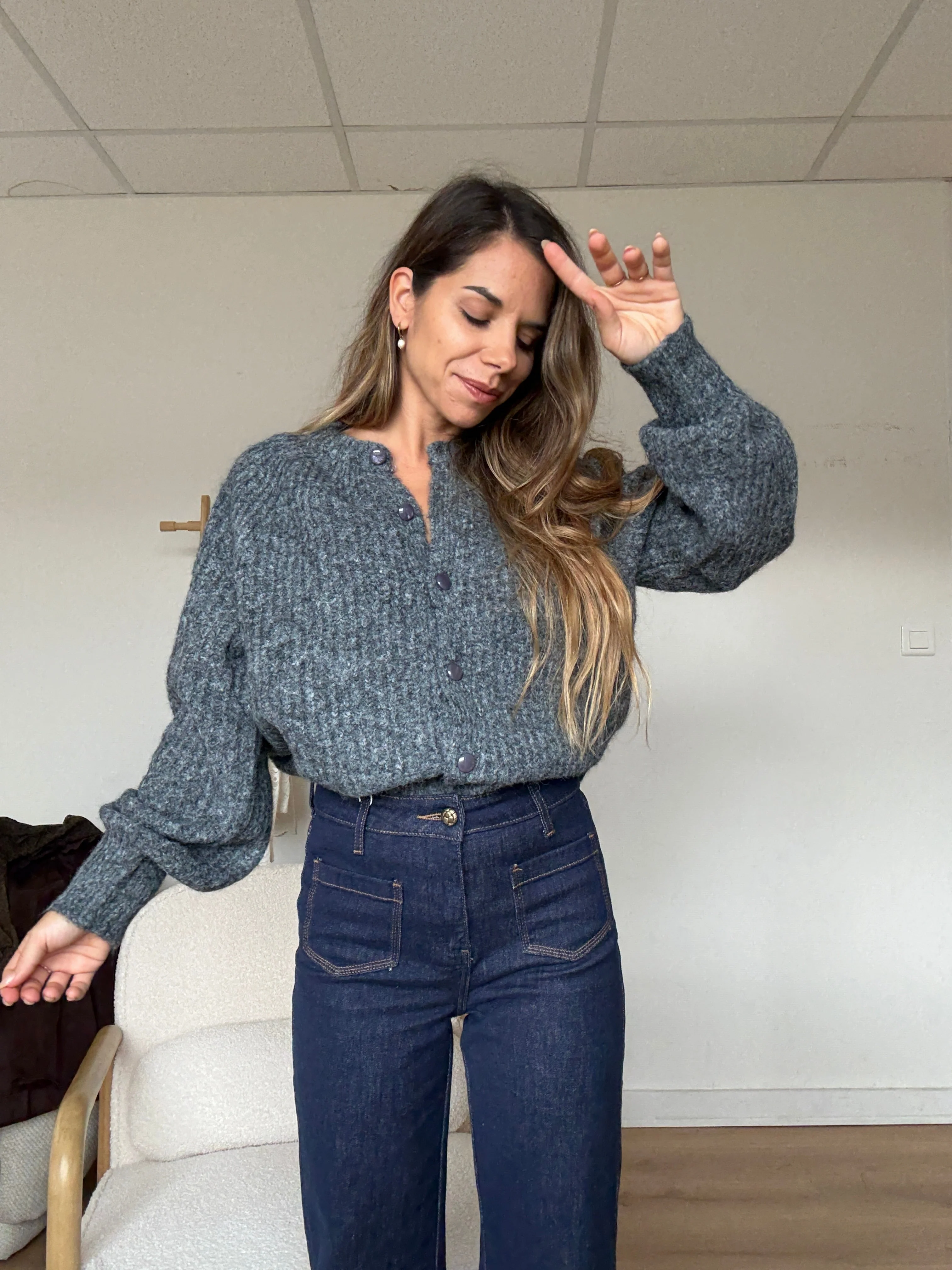 Cardigan Irène Gris Foncé - Image 3