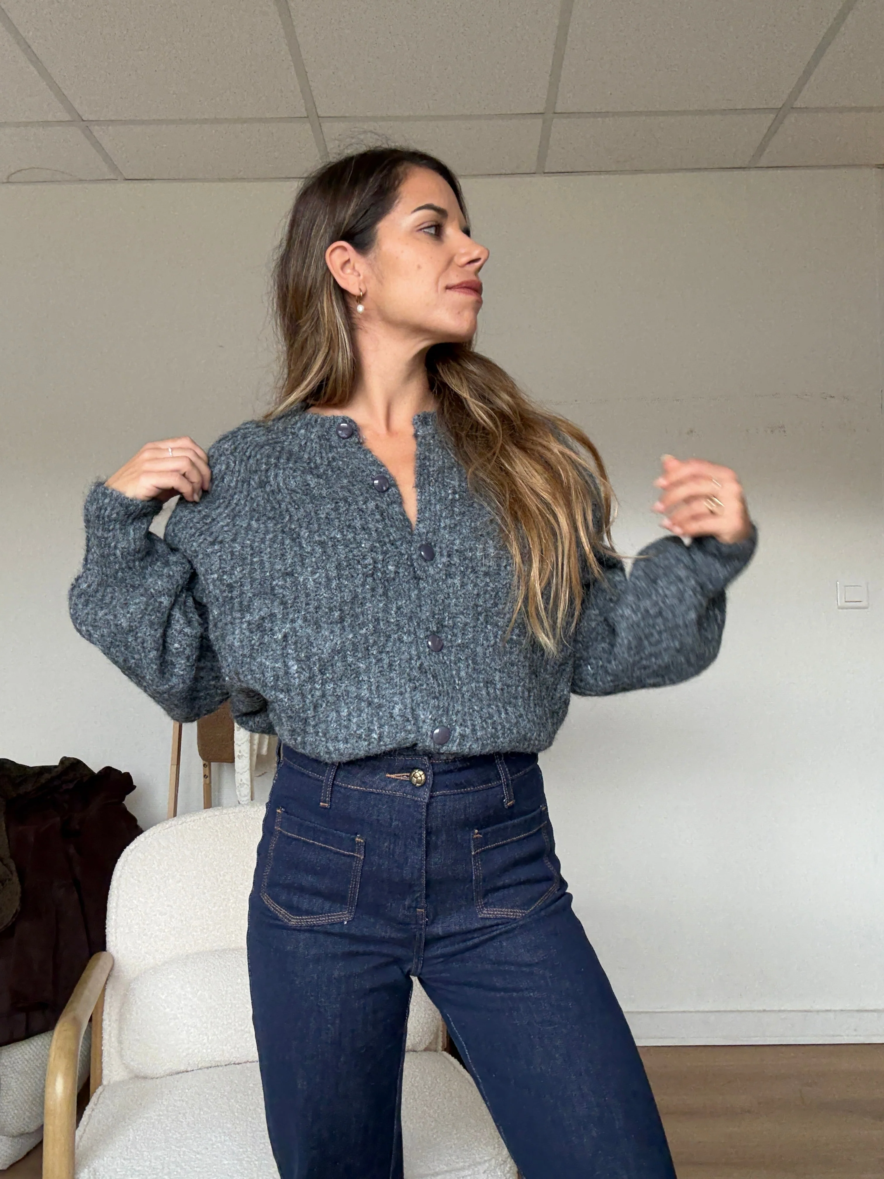 Cardigan Irène Gris Foncé - Image 4