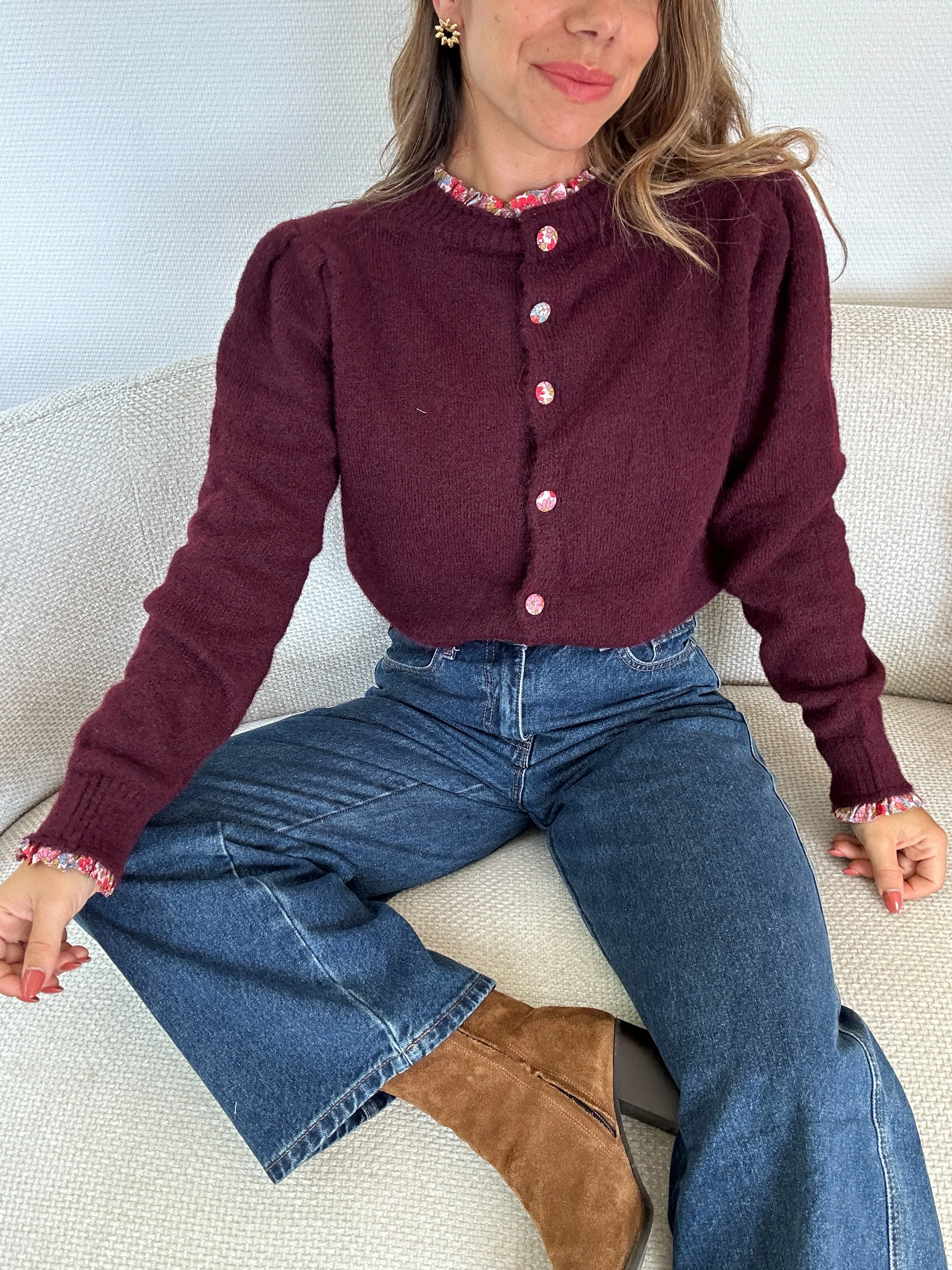 Cardigan Liberty Alma Bordeaux - Image 2