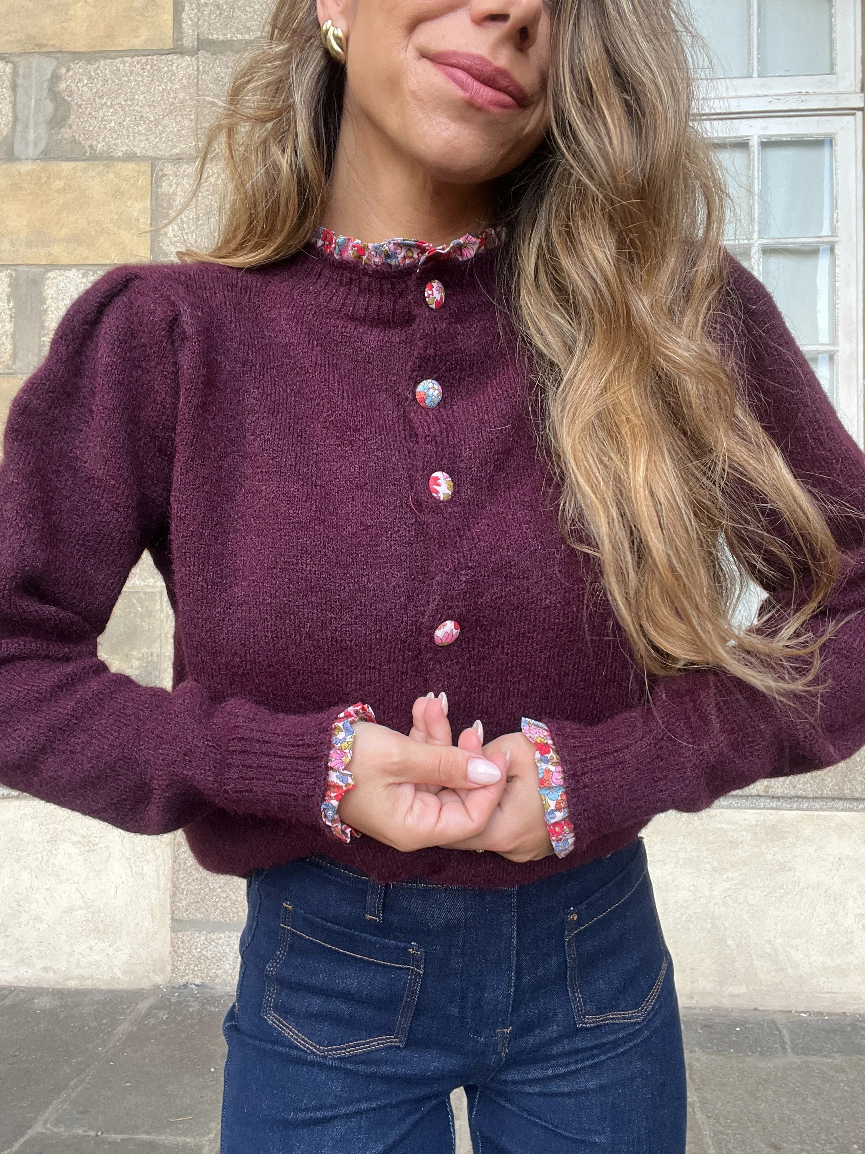 Cardigan Liberty Alma Bordeaux - Image 4