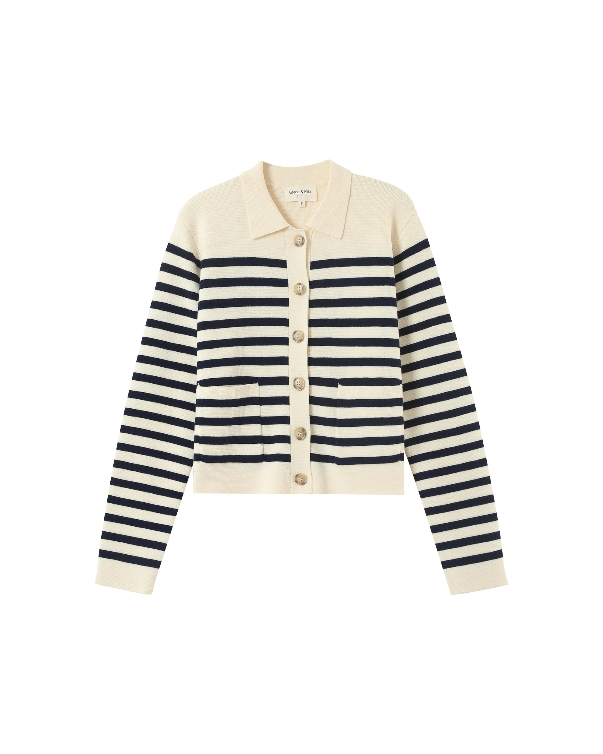 Cardigan Pam - Rayures Ecru - Image 6