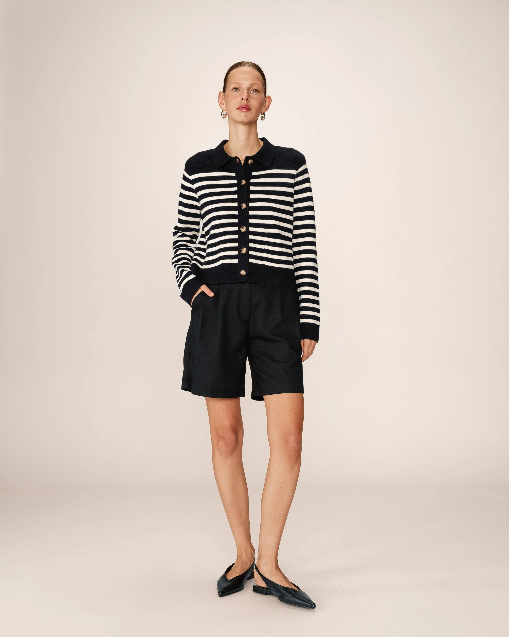 Cardigan Pam - Rayures Marine - Image 3