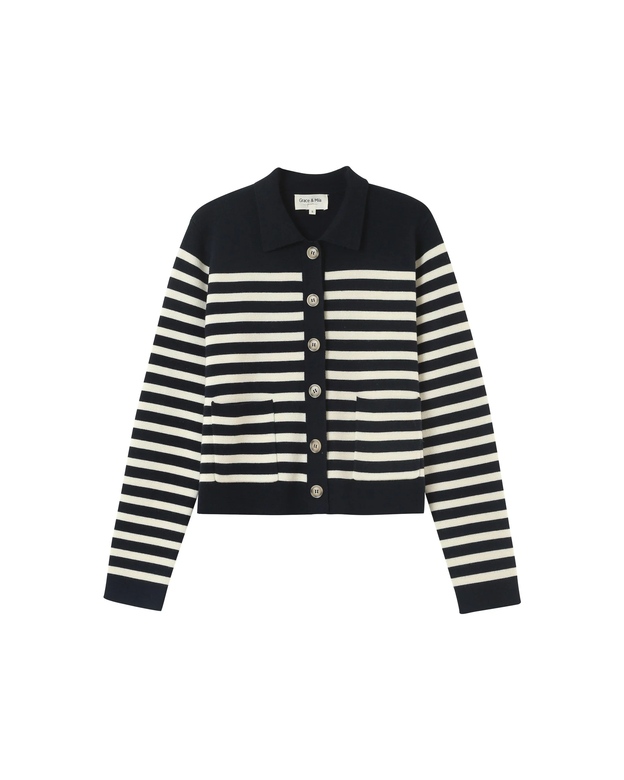 Cardigan Pam - Rayures Marine - Image 6