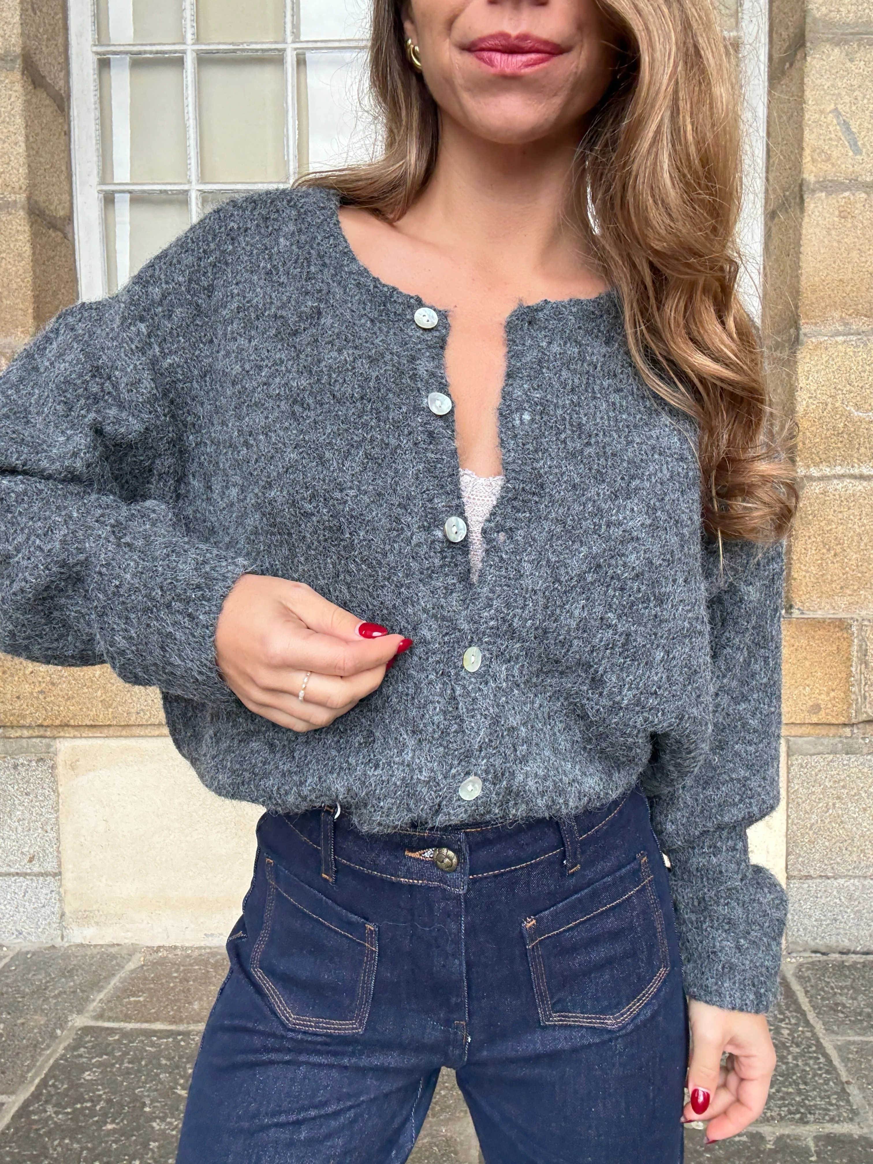 Cardigan Charlie Gris Foncé - Image 2