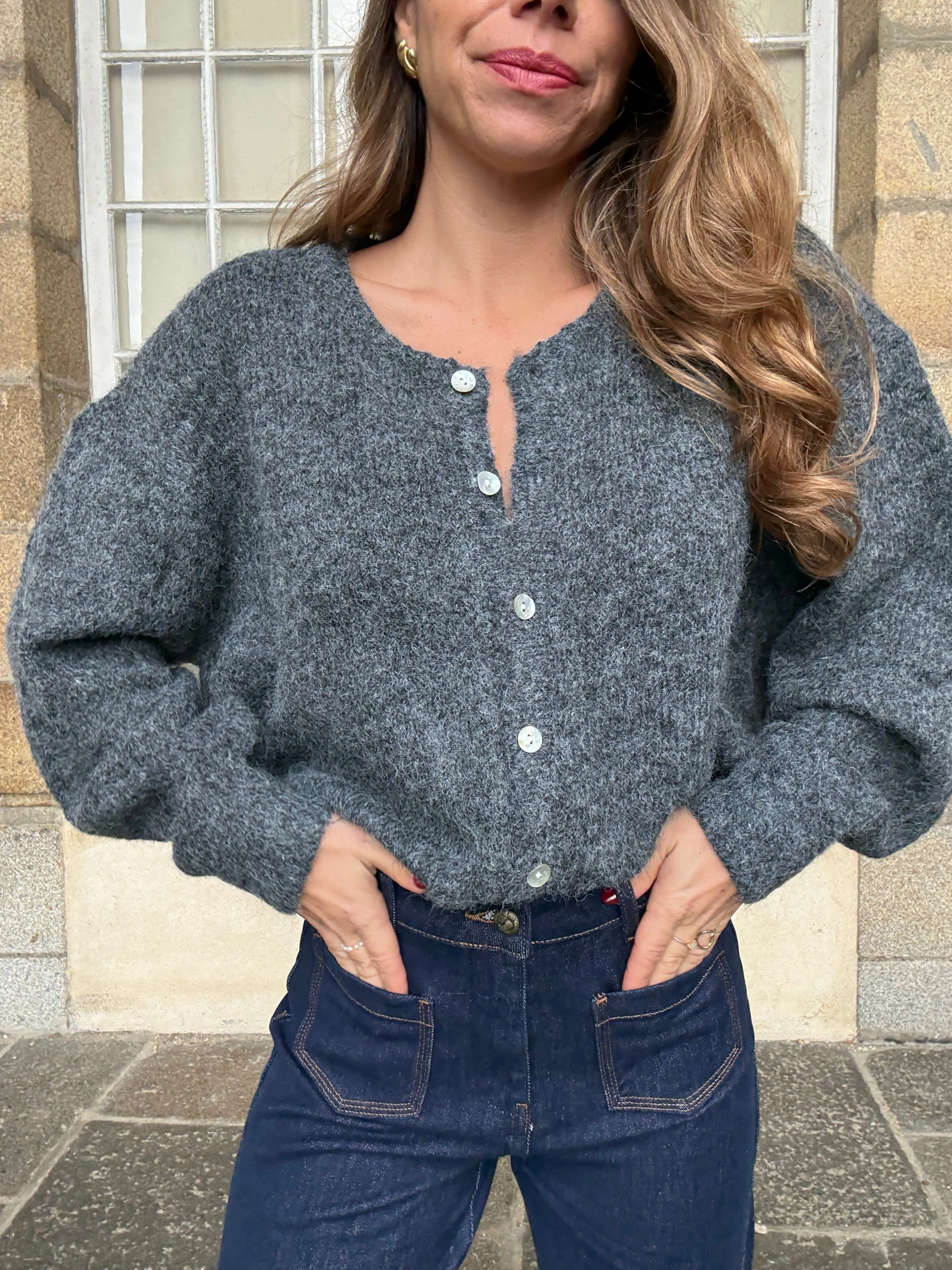 Cardigan Charlie Gris Foncé - Image 8