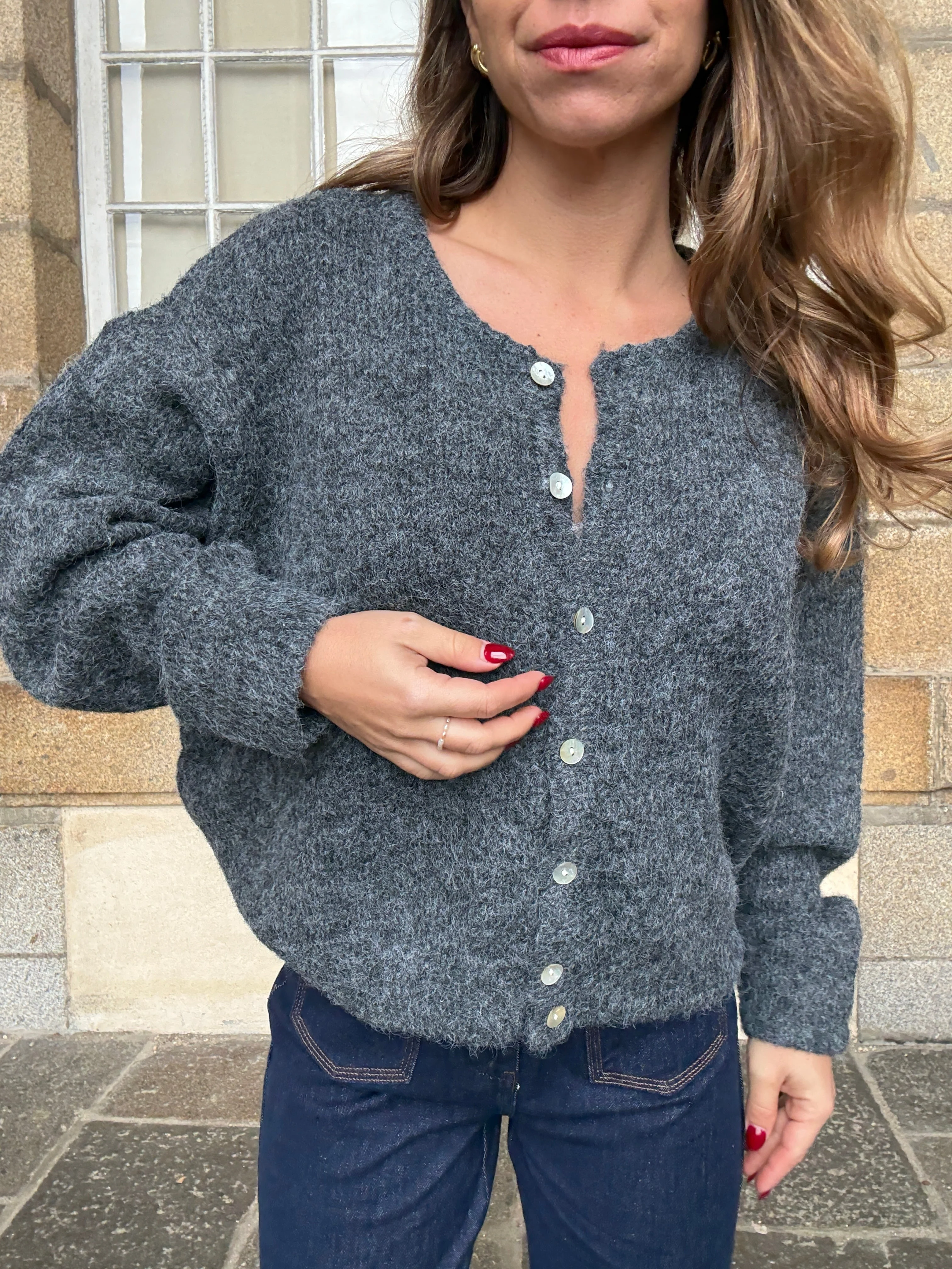 Cardigan Charlie Gris Foncé - Image 9