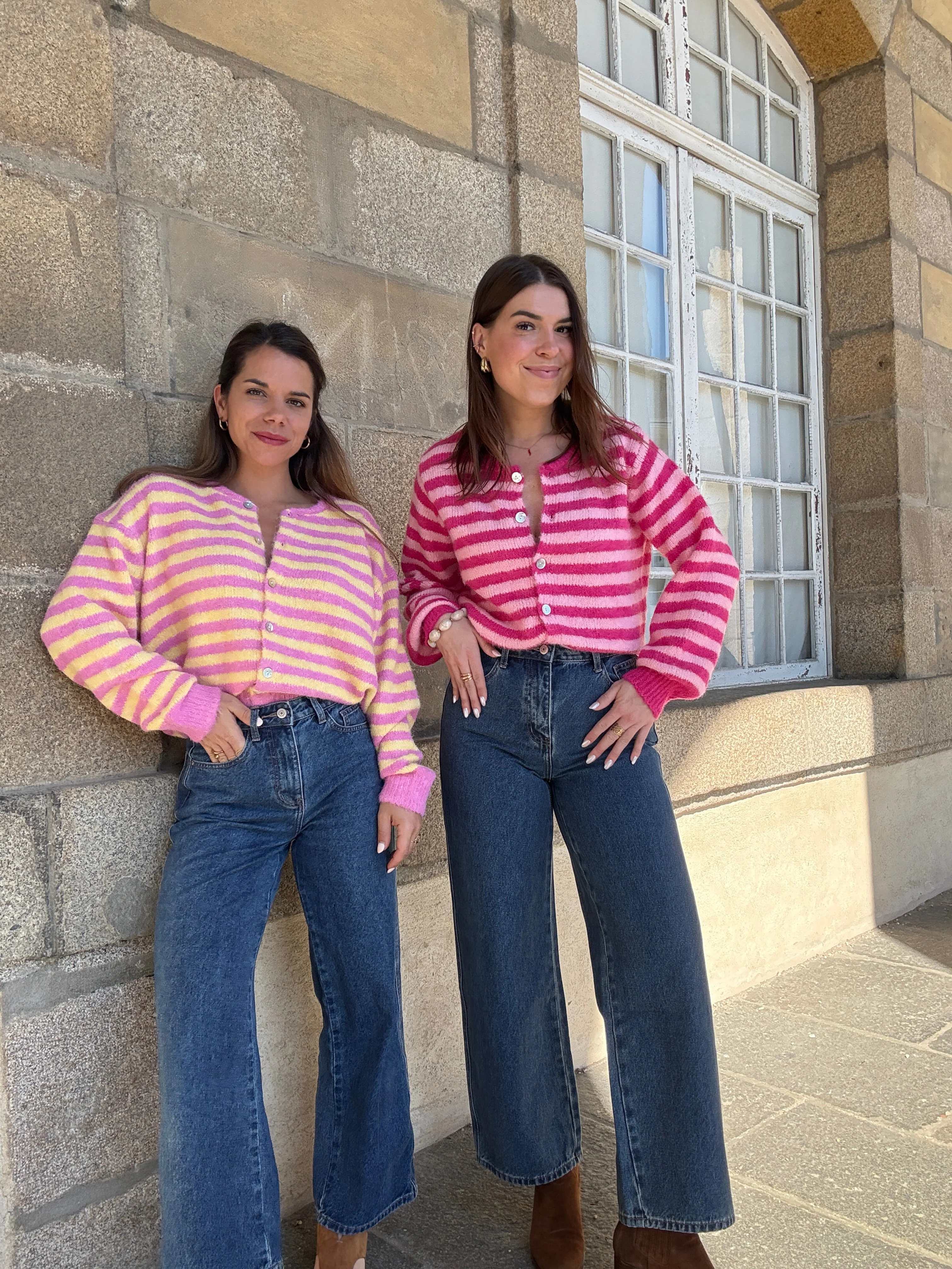 Cardigan Solela Rose Et Jaune - Image 13
