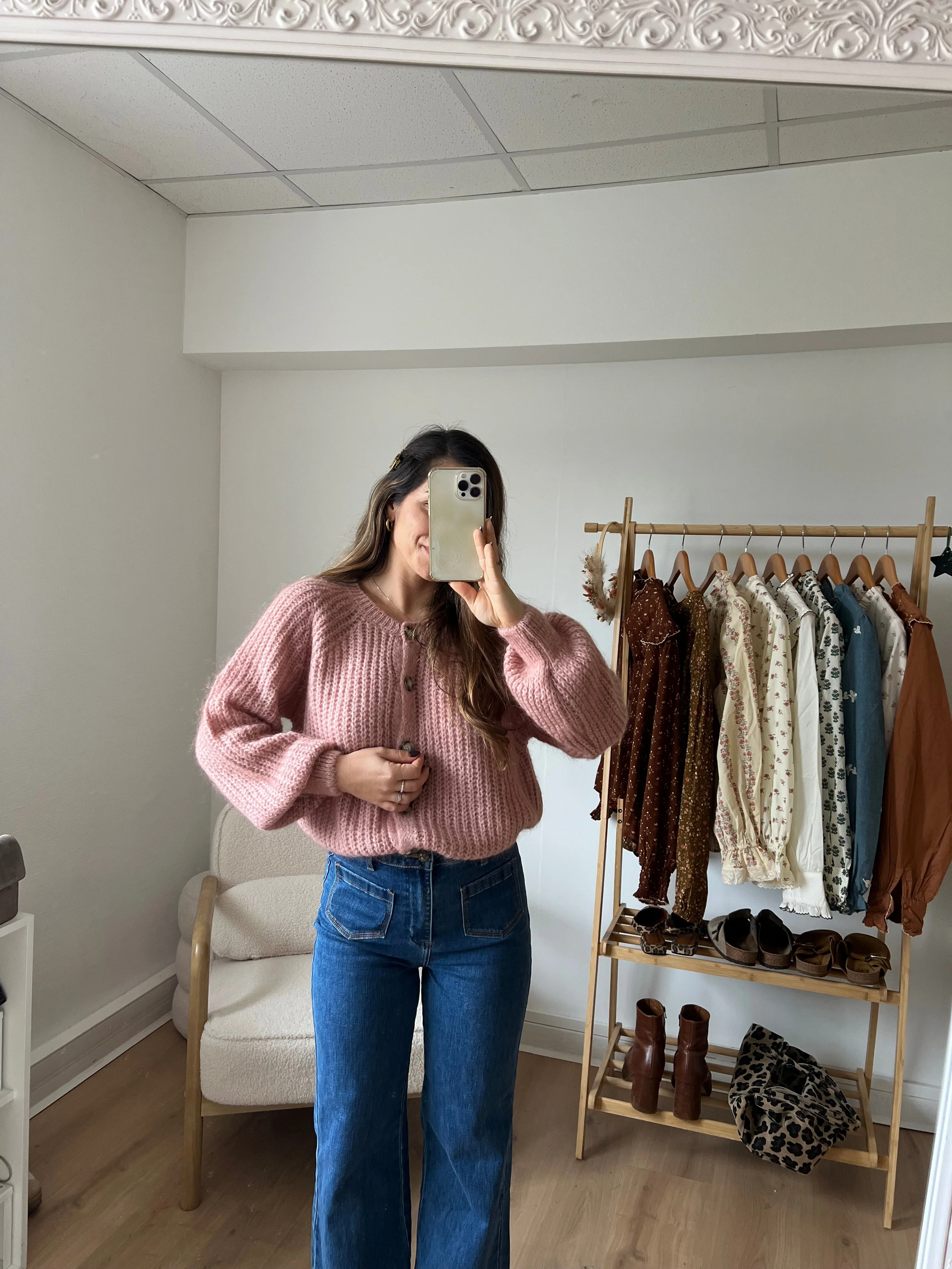 Cardigan Rose Chiné Honorine - Image 12
