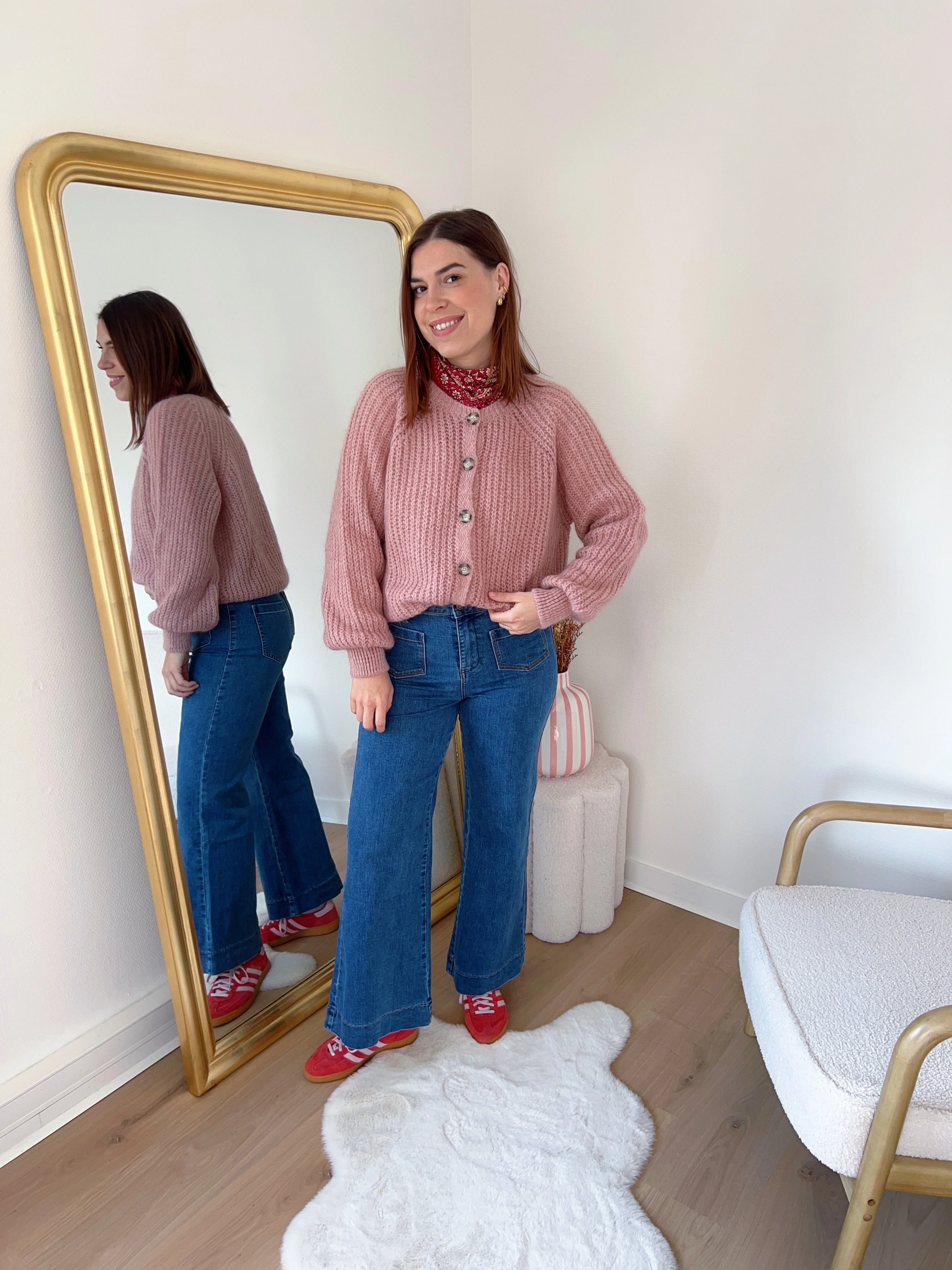 Cardigan Rose Chiné Honorine - Image 2