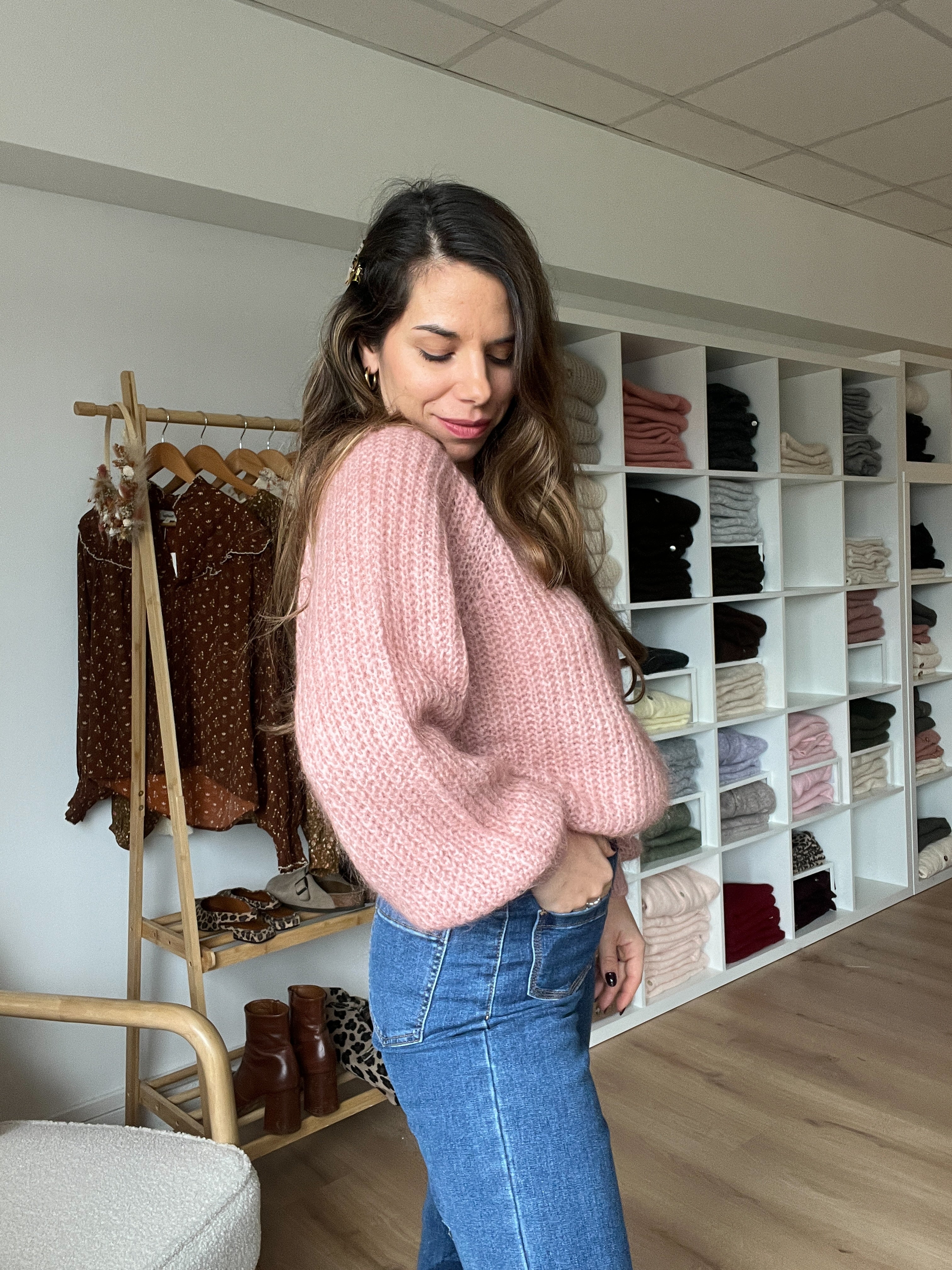Cardigan Rose Chiné Honorine - Image 3