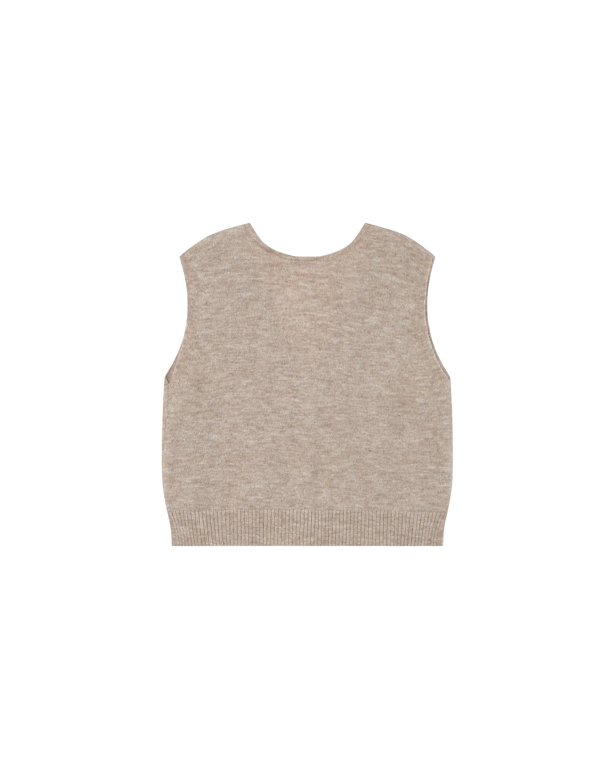 Cardigan Sans Manches Beige Santa - Image 7