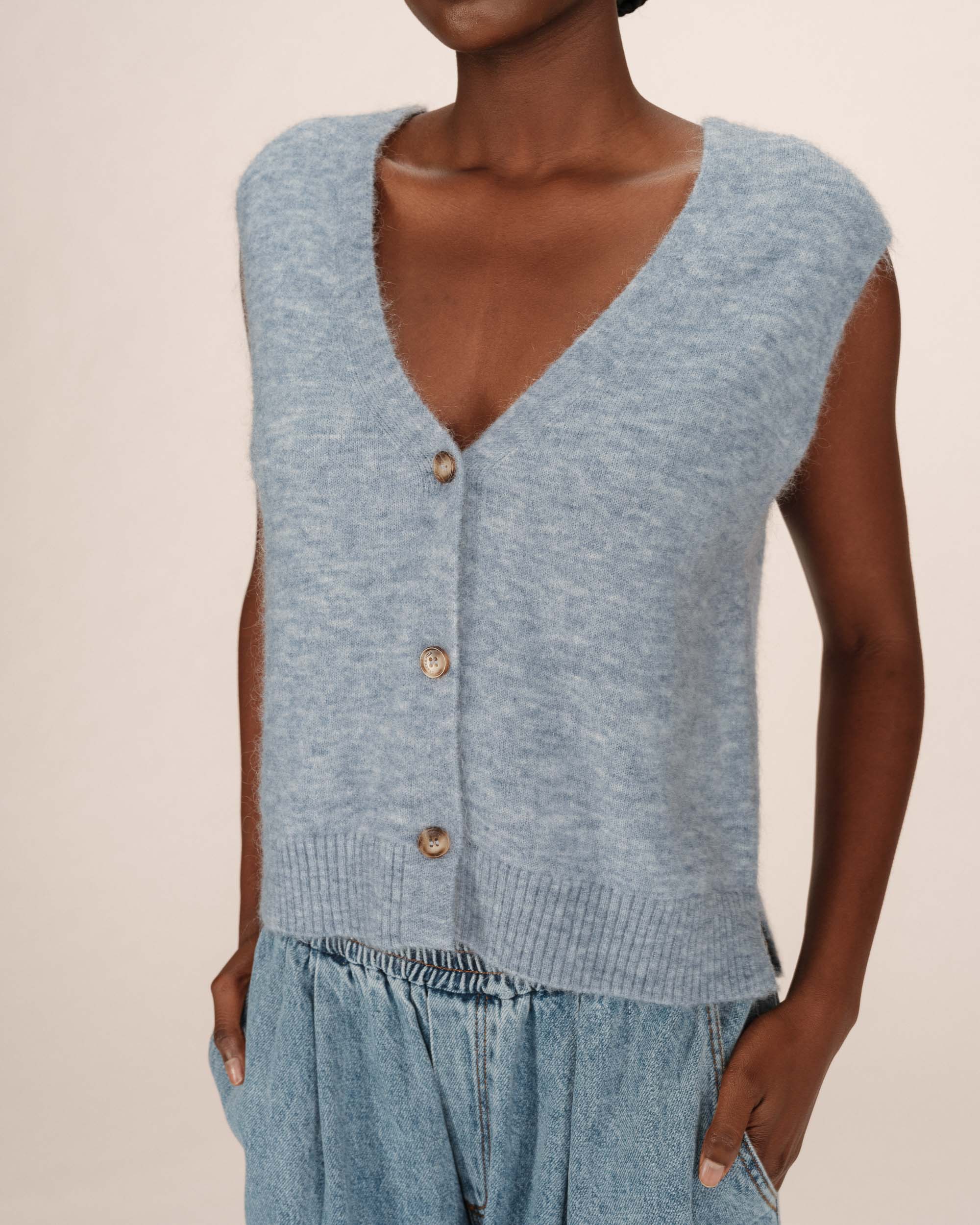 Cardigan Sans Manches Bleuet Santa - Image 2