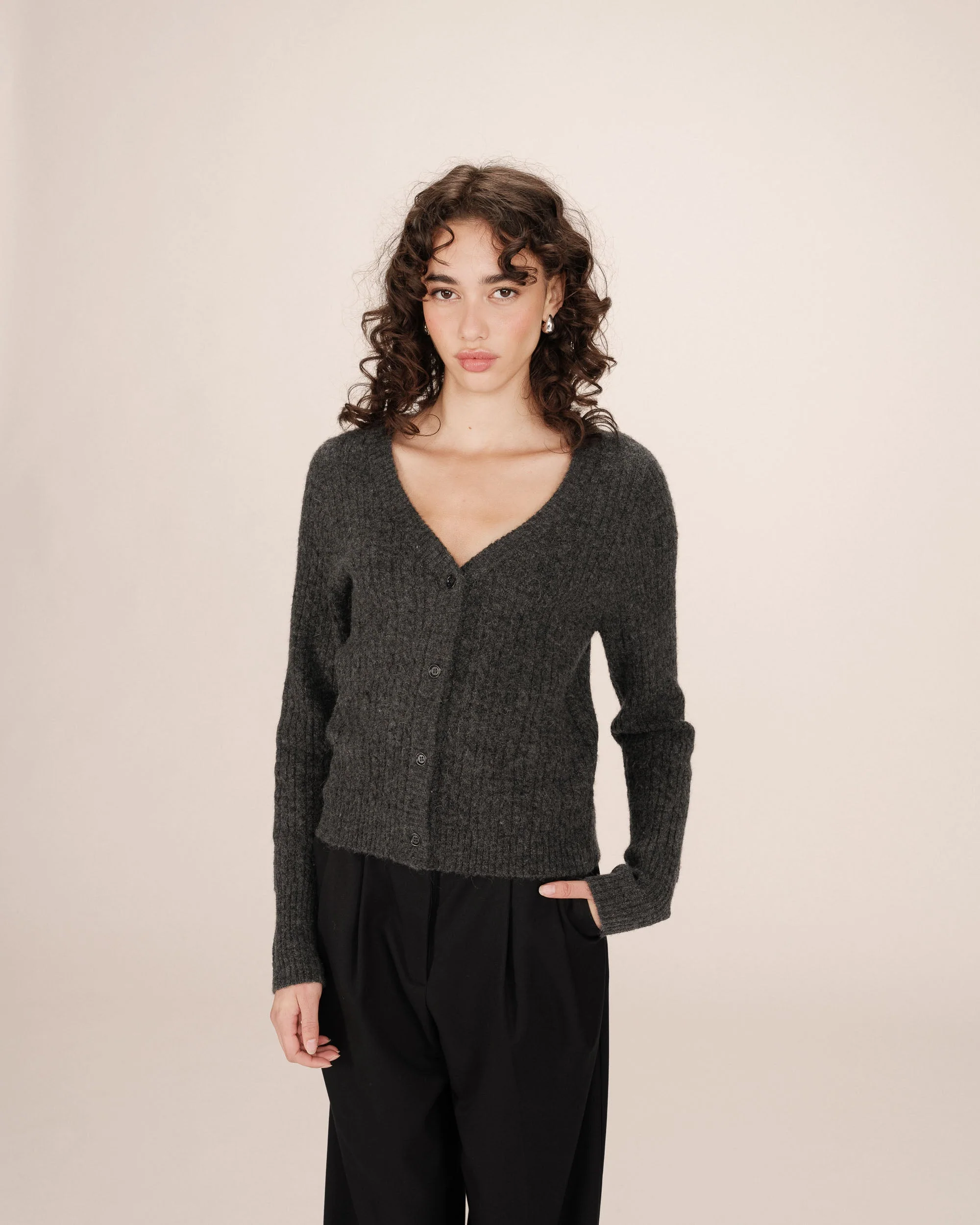 Cardigan Tricote Anthracite Samso - Image 2