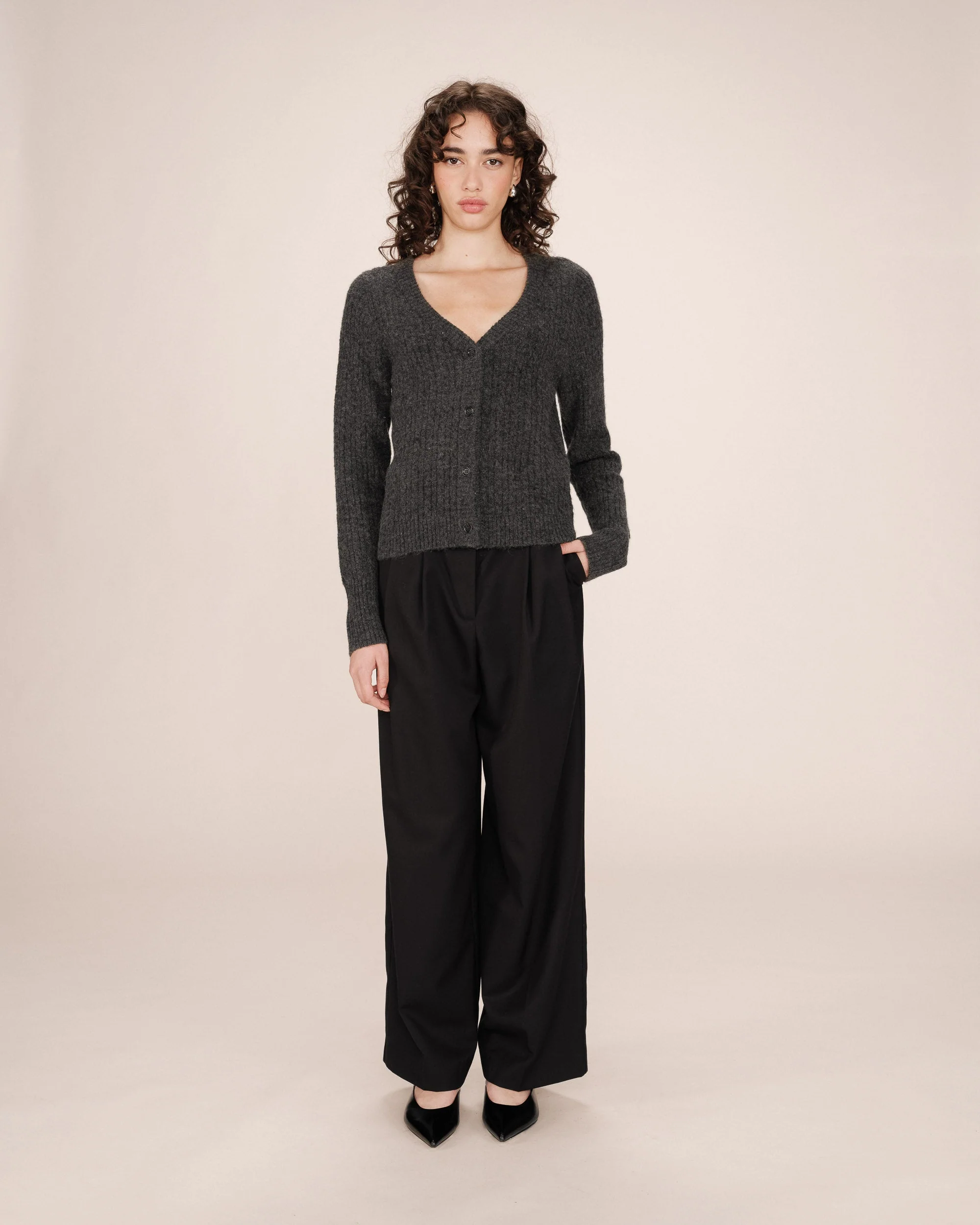 Cardigan Tricote Anthracite Samso - Image 3