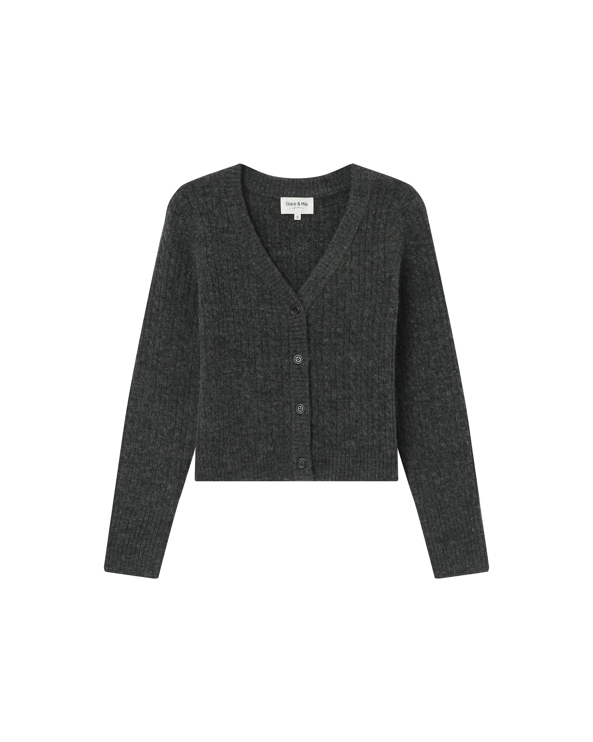 Cardigan Tricote Anthracite Samso - Image 5