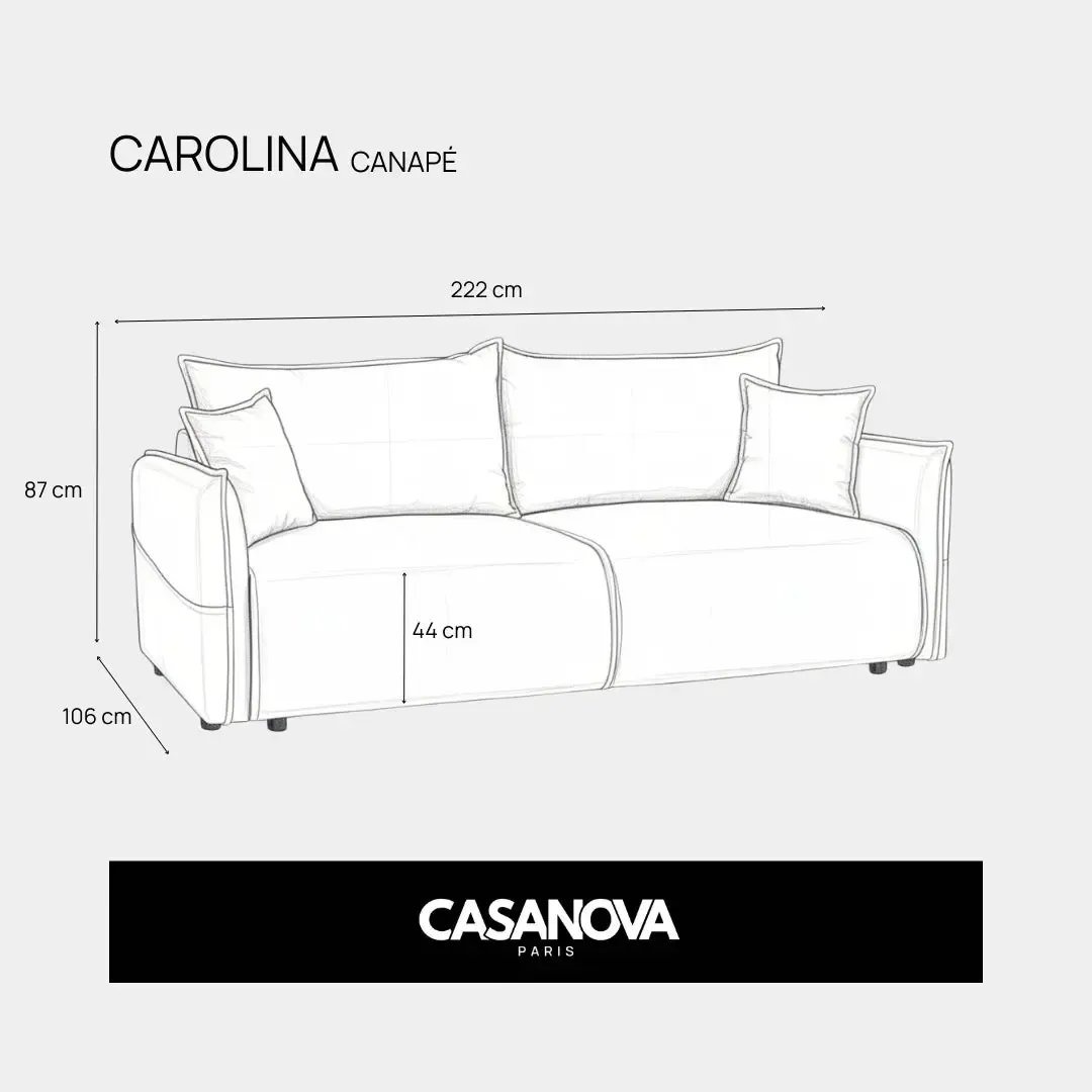Carolina - Canapé Droit Convertible Tissu Chiné 3 Place - Image 61