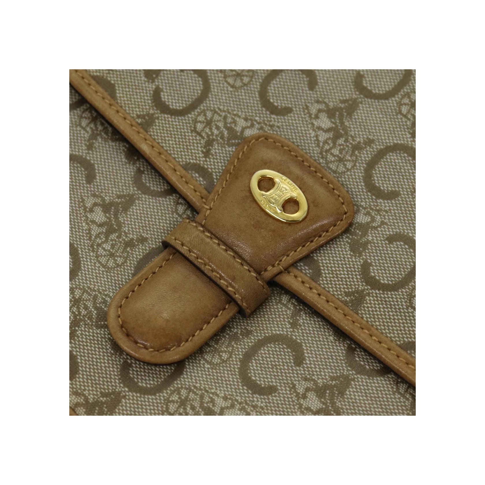 Sac À Bandoulière Celine C Macadam - Beige - Image 13