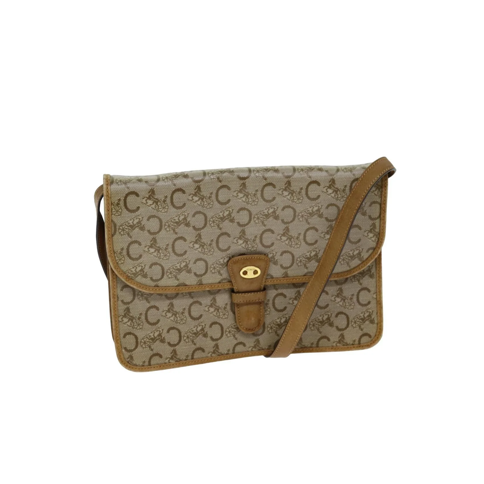 Sac À Bandoulière Celine C Macadam - Beige - Image 15