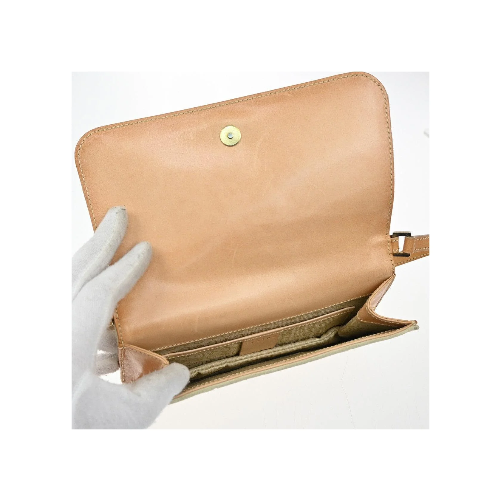 Sac À Bandoulière Celine C Macadam - Beige - Image 12
