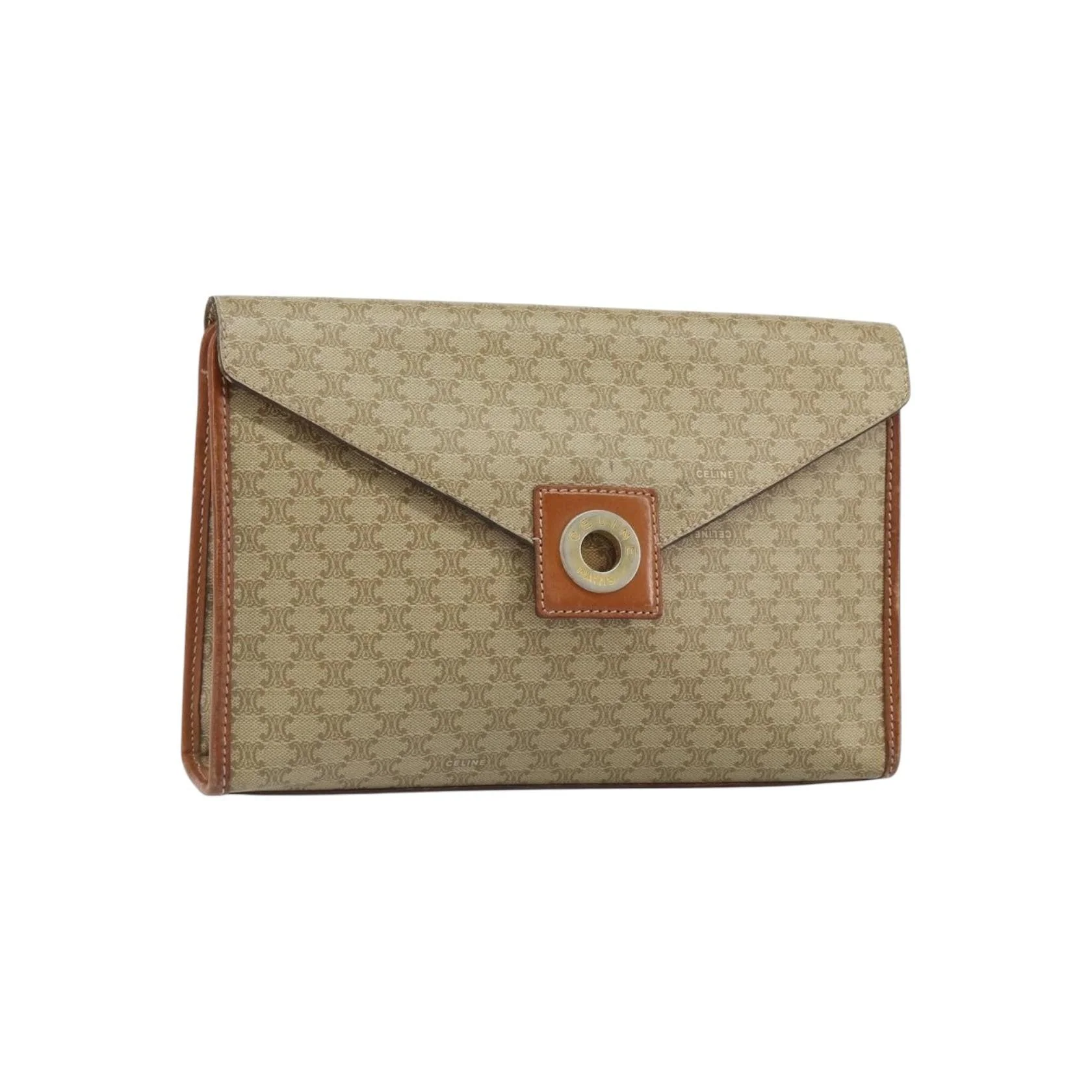 Pochette Celine Circle Logo Macadam - Beige - Image 14