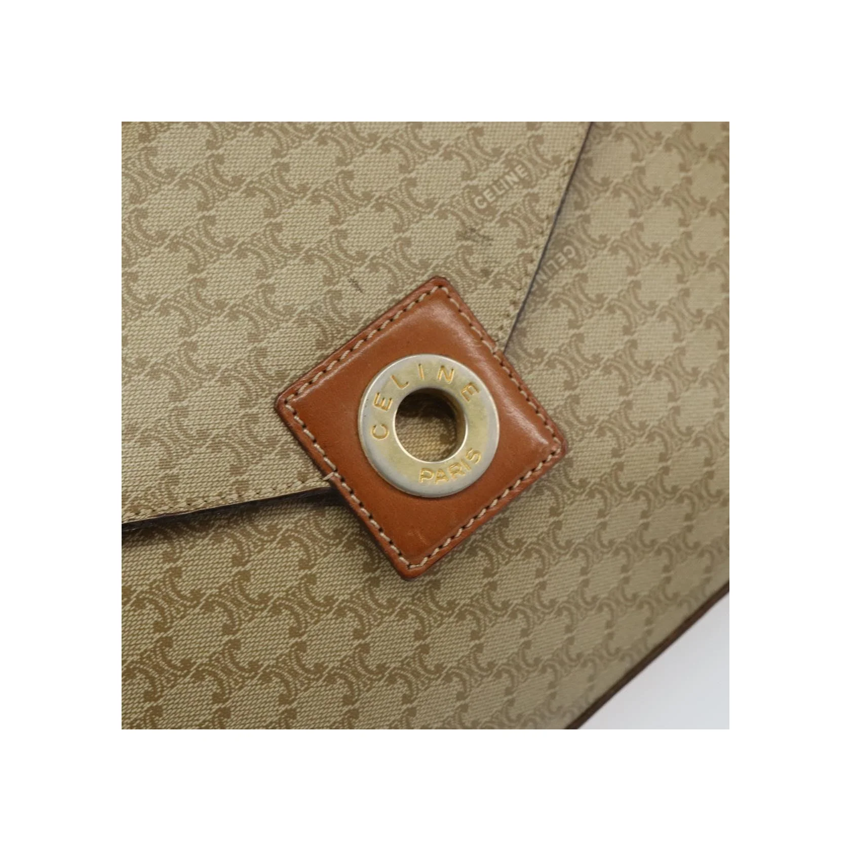 Pochette Celine Circle Logo Macadam - Beige - Image 16