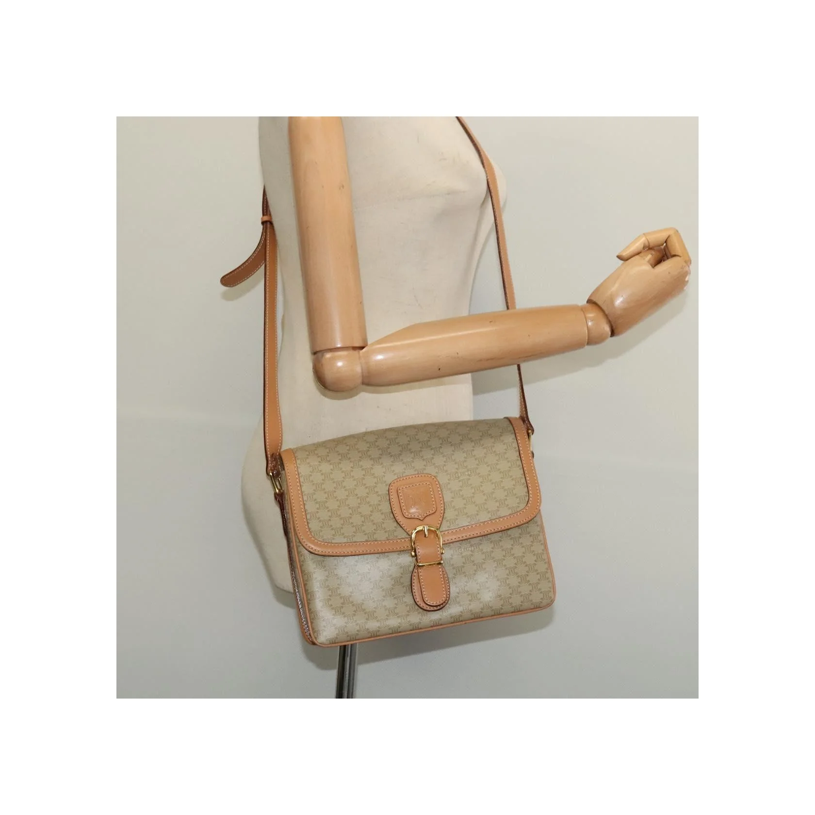 Sac À Bandoulière Celine Macadam - Beige - Image 12