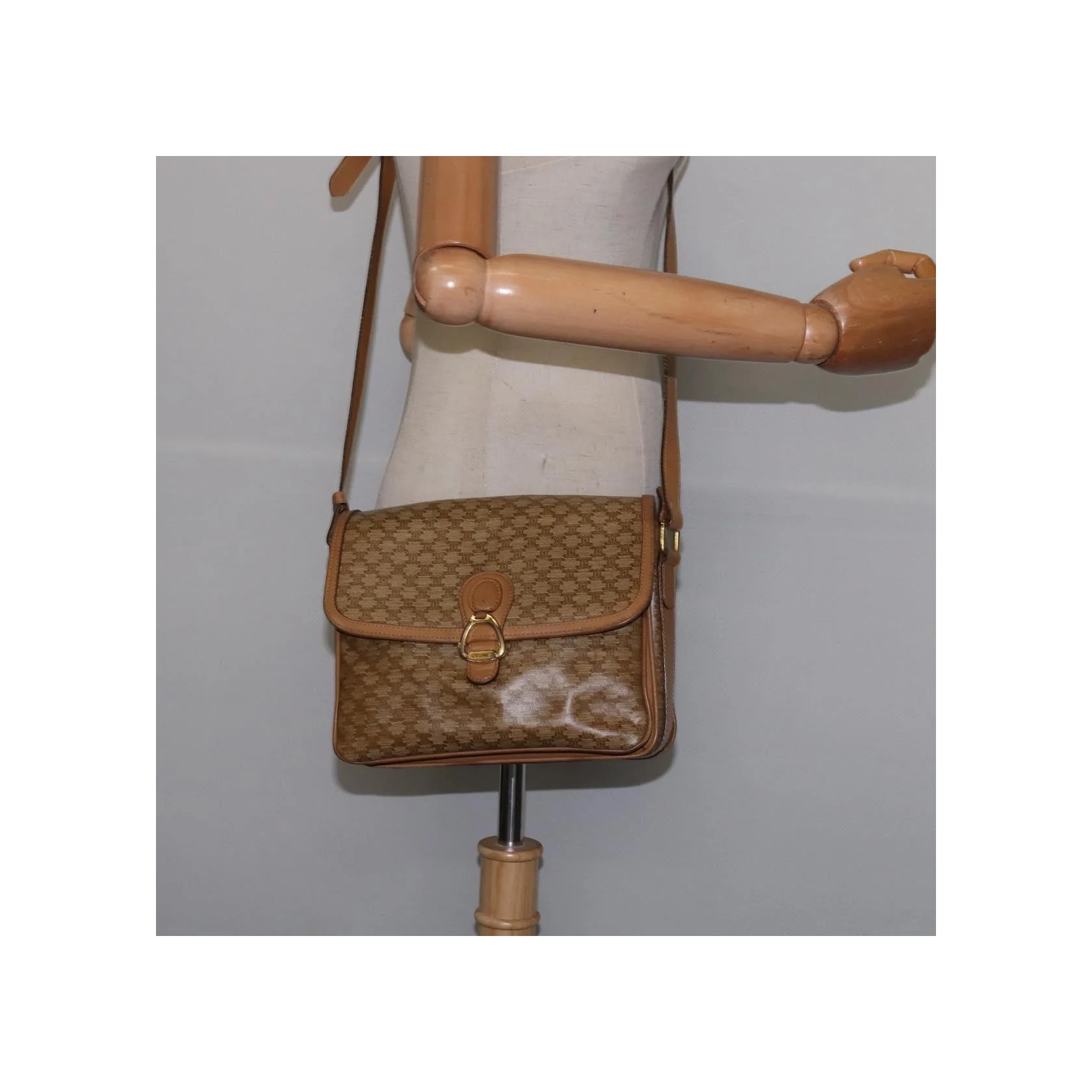 Sac À Bandoulière Celine Macadam - Beige - Image 14