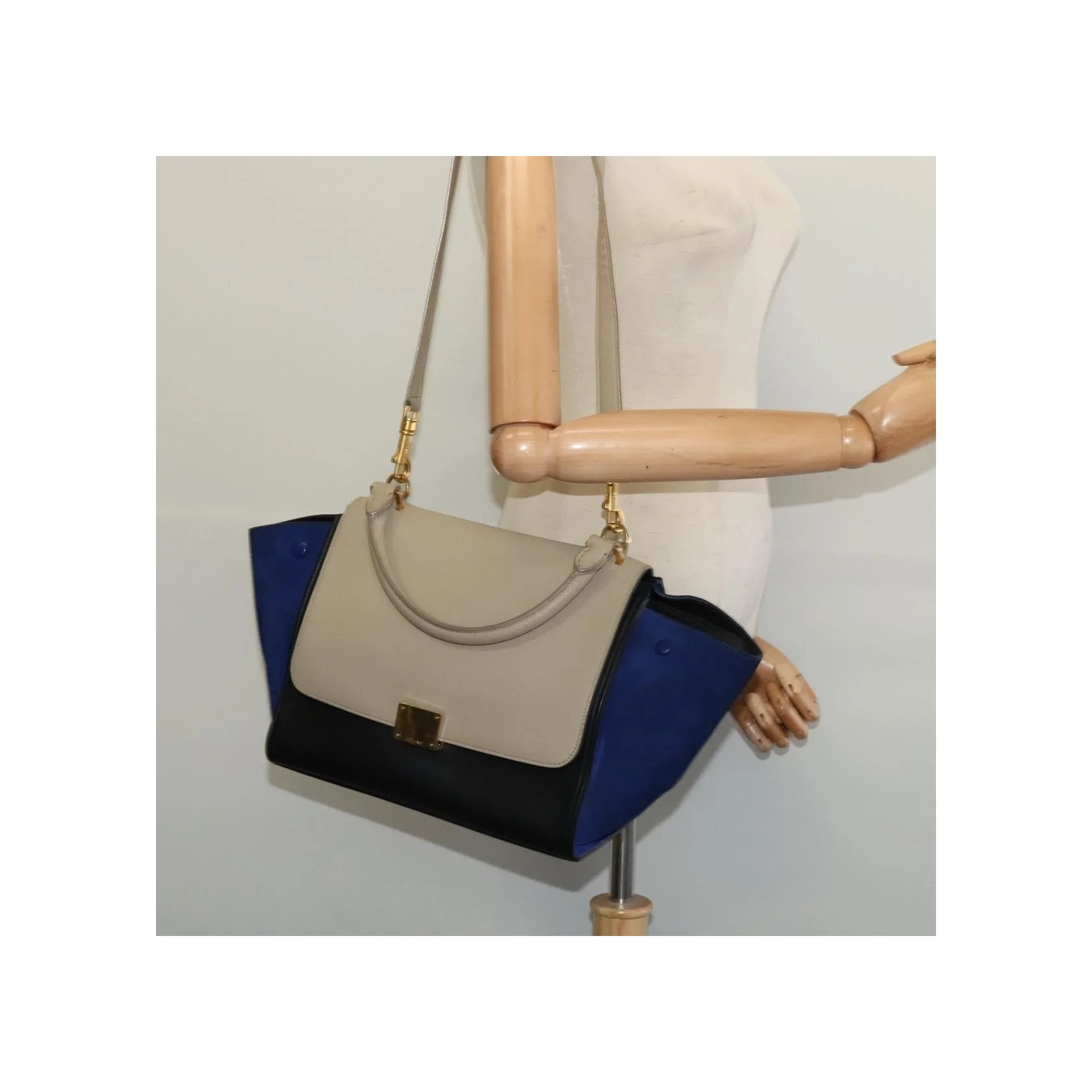 Sac Trapèze Celine Tricolore - Beige - Image 15