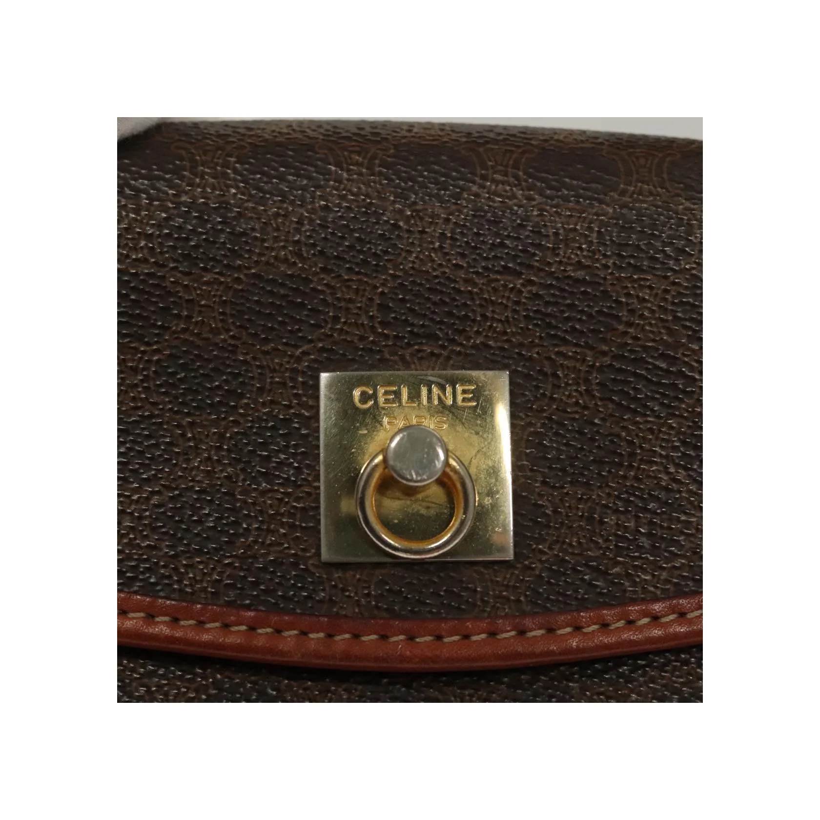 Sac À Main Celine Triomphe Vintage - Brown - Image 12