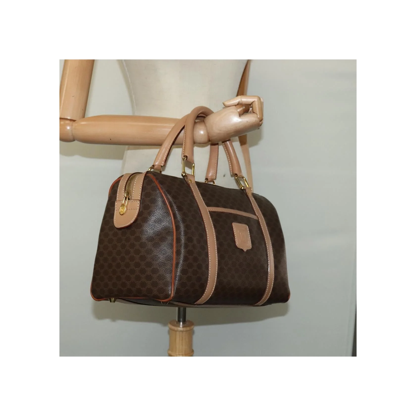 Sac Boston Celine Vintage Macadam - Brown - Image 12