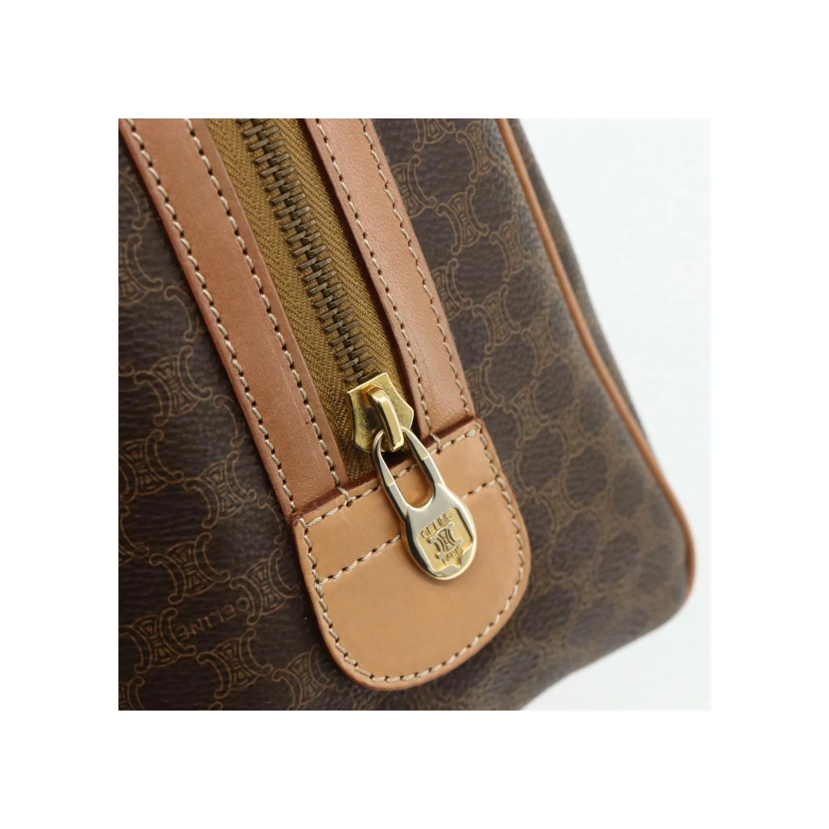 Sac Boston Celine Vintage Macadam - Brown - Image 12