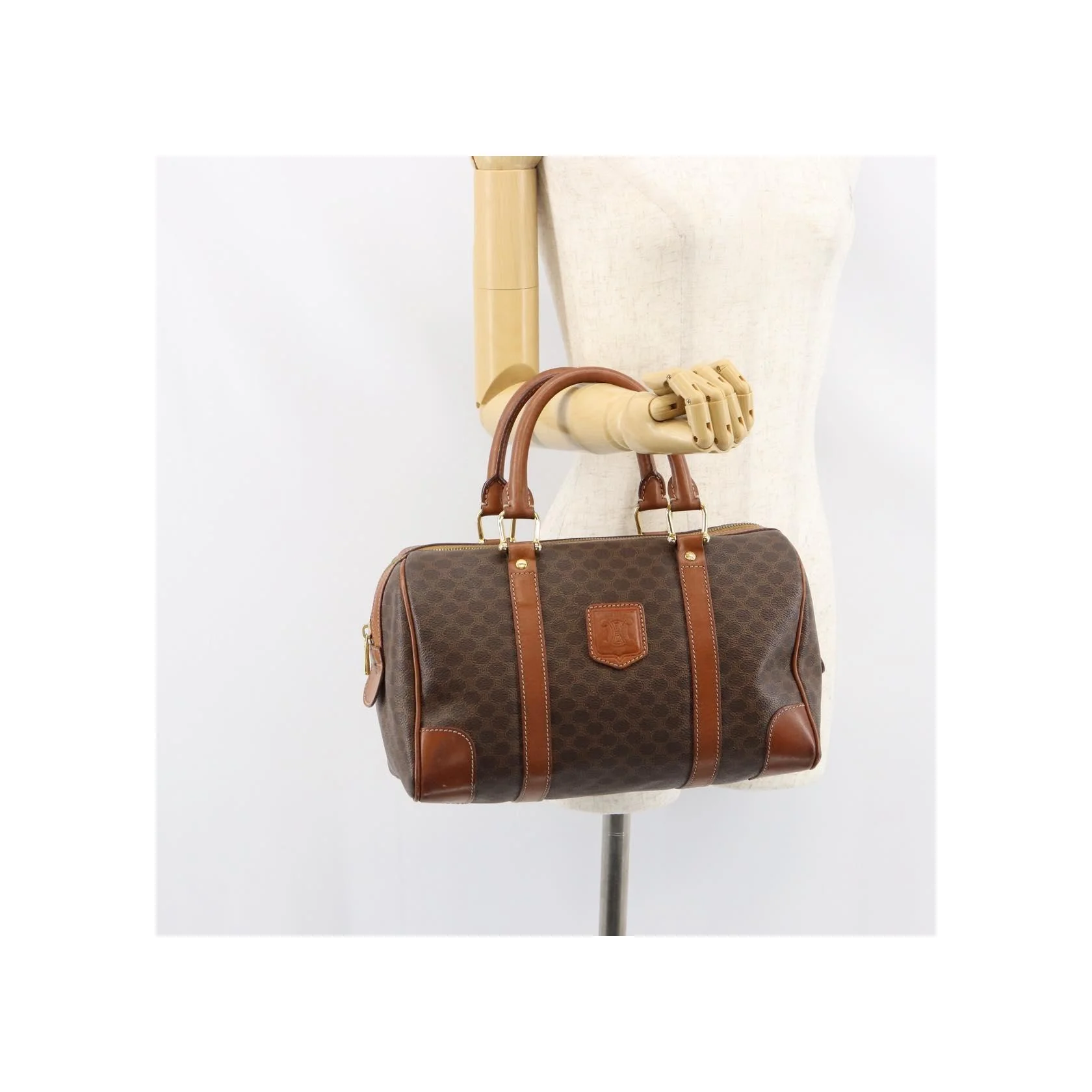 Sac Boston Celine Vintage Macadam - Brown - Image 15