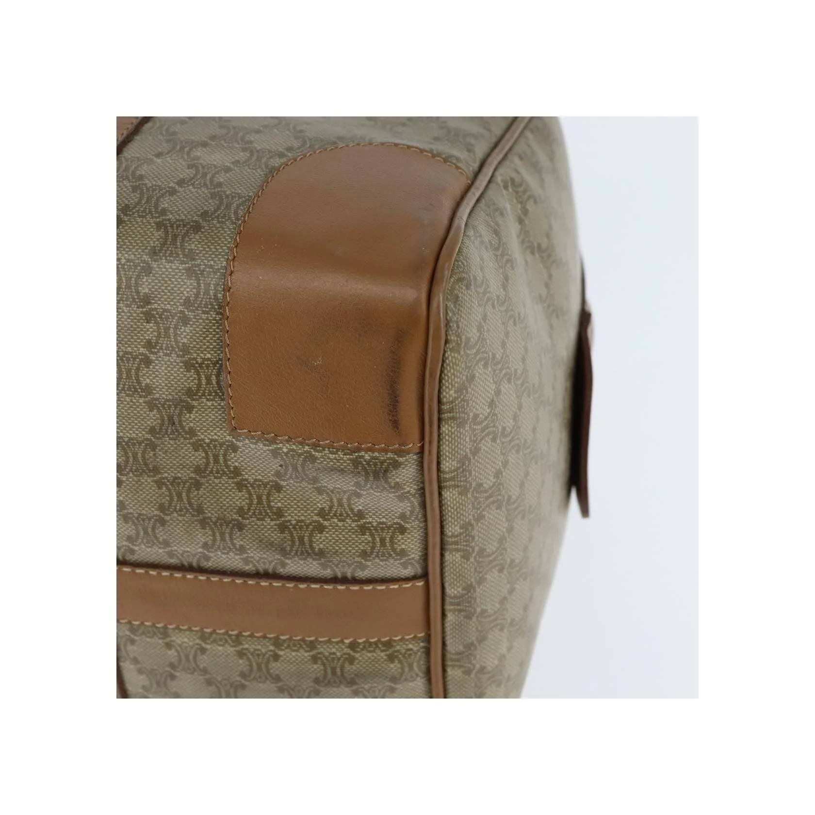 Sac Boston Celine Vintage Macadam - Beige - Image 10
