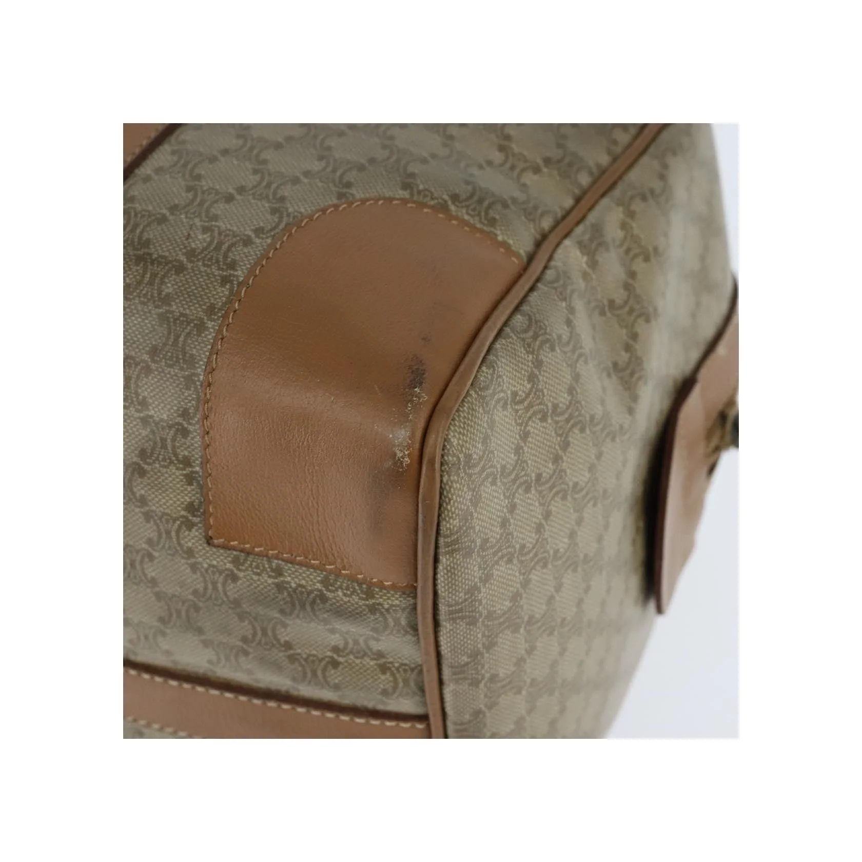 Sac Boston Celine Vintage Macadam - Beige - Image 11