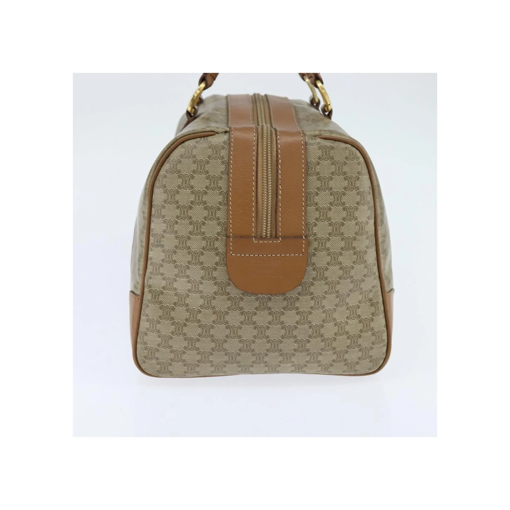 Sac Boston Celine Vintage Macadam - Beige - Image 3