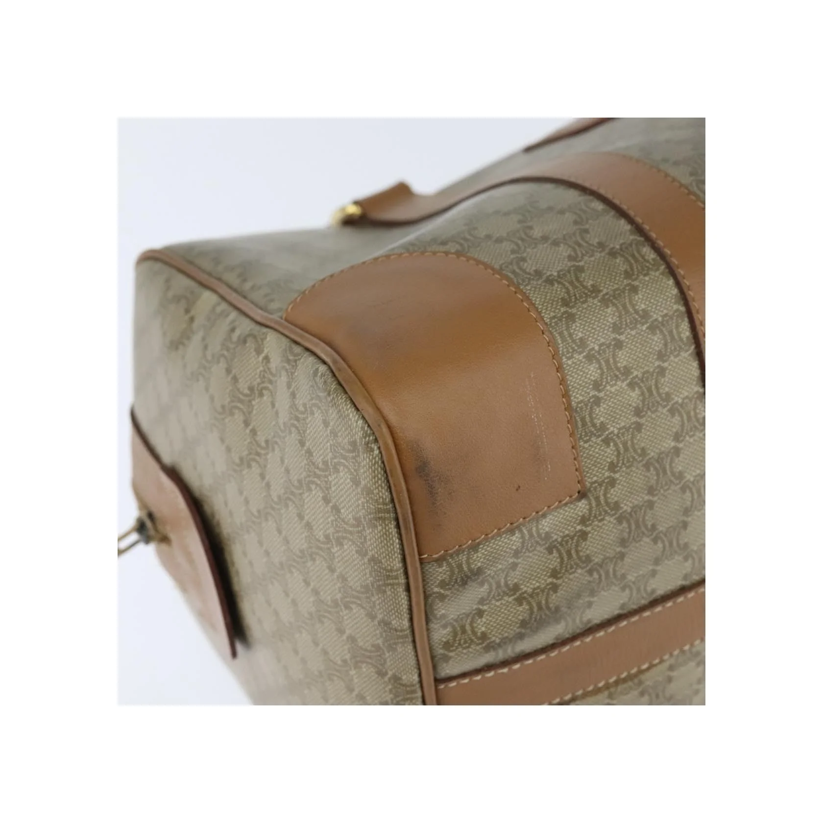 Sac Boston Celine Vintage Macadam - Beige - Image 8