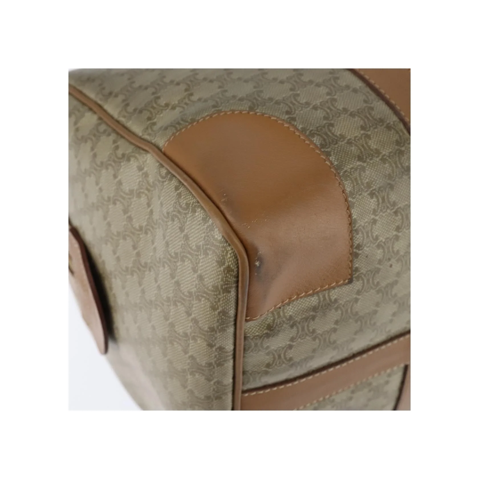 Sac Boston Celine Vintage Macadam - Beige - Image 9