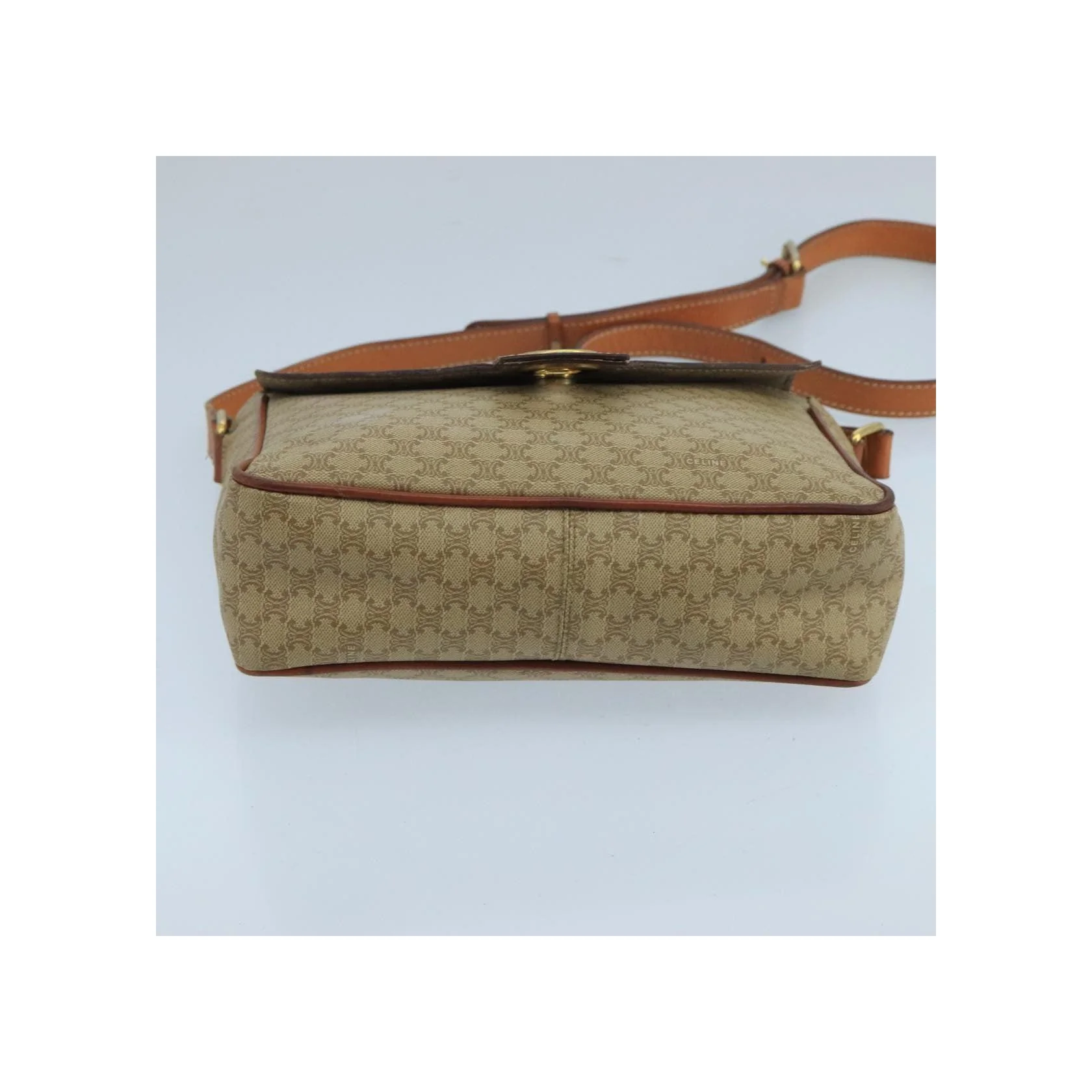 Sac À Bandoulière Celine Vintage Macadam Circle Logo - Beige - Image 15