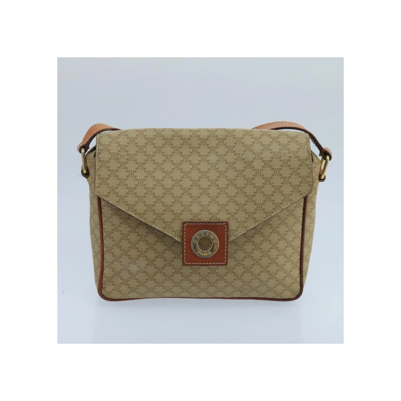Sac À Bandoulière Celine Vintage Macadam Circle Logo - Beige - Image 19