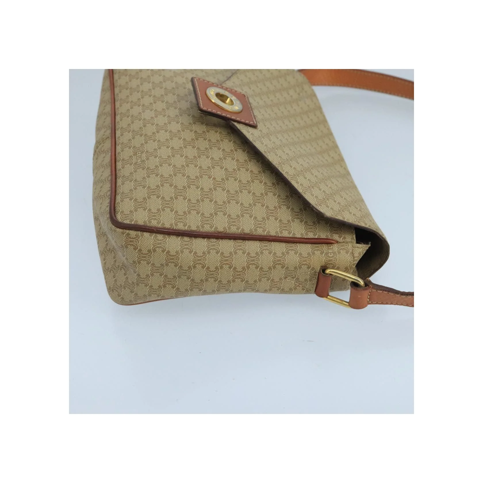 Sac À Bandoulière Celine Vintage Macadam Circle Logo - Beige - Image 4