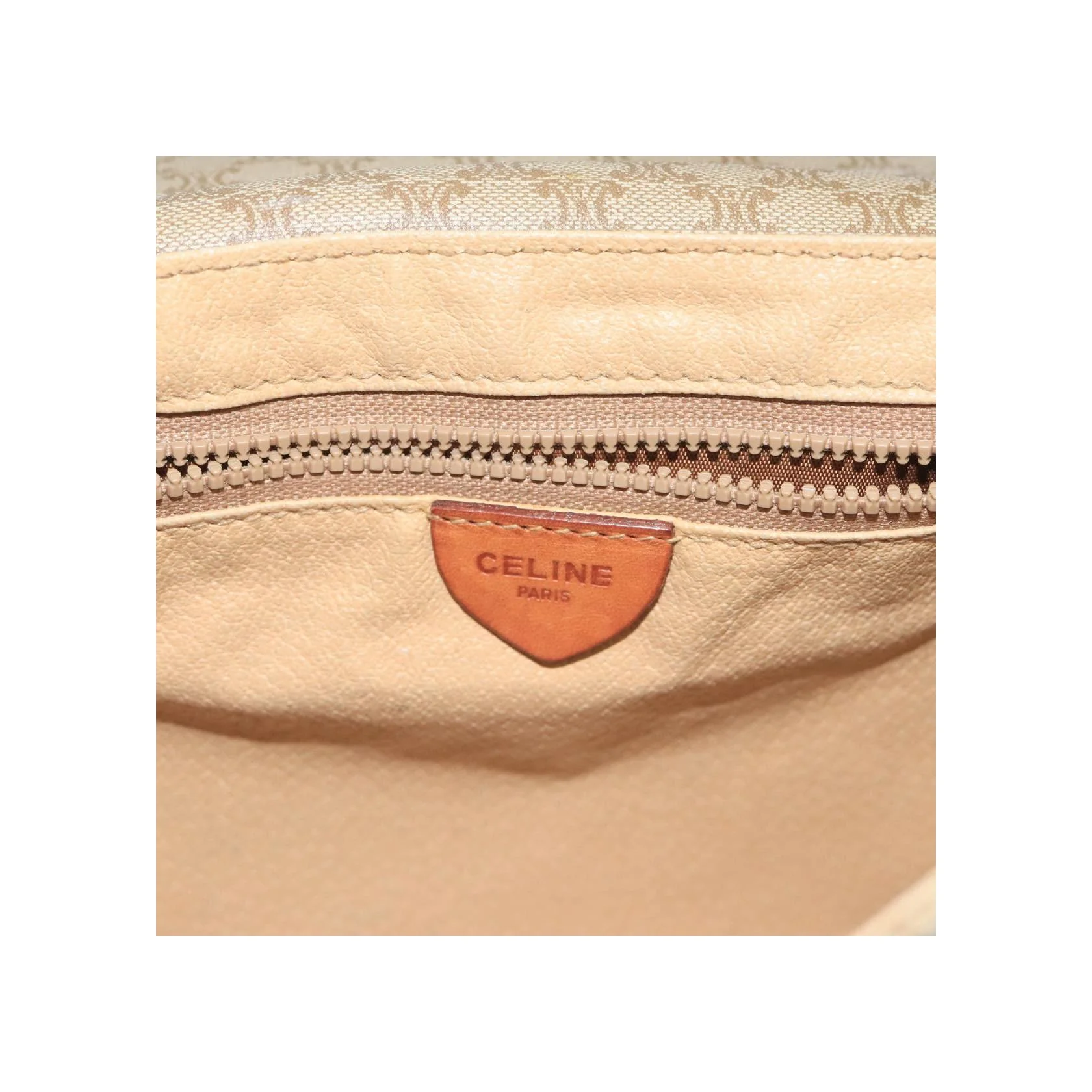 Sac À Bandoulière Celine Vintage Macadam Circle Logo - Beige - Image 6