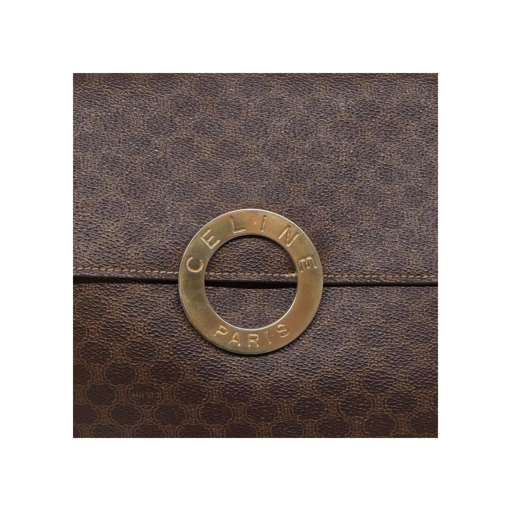 Sac À Bandoulière Celine Vintage Macadam Circle Logo - Brown - Image 12