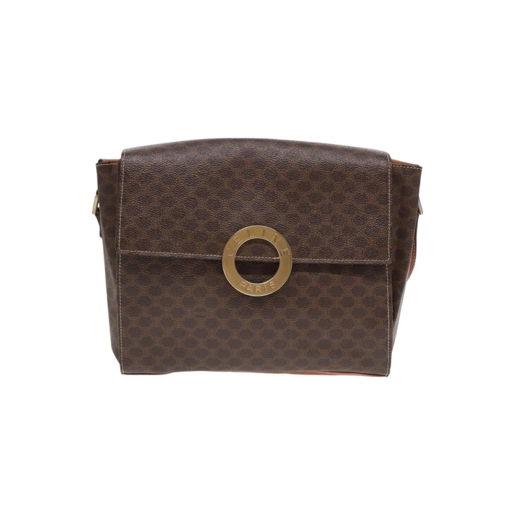 Sac À Bandoulière Celine Vintage Macadam Circle Logo - Brown - Image 13