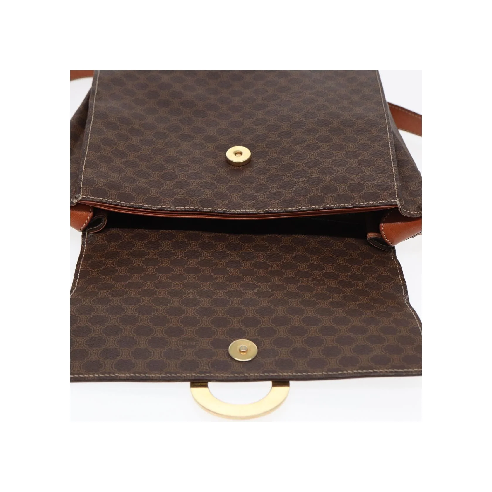 Sac À Bandoulière Celine Vintage Macadam Circle Logo - Brown - Image 17
