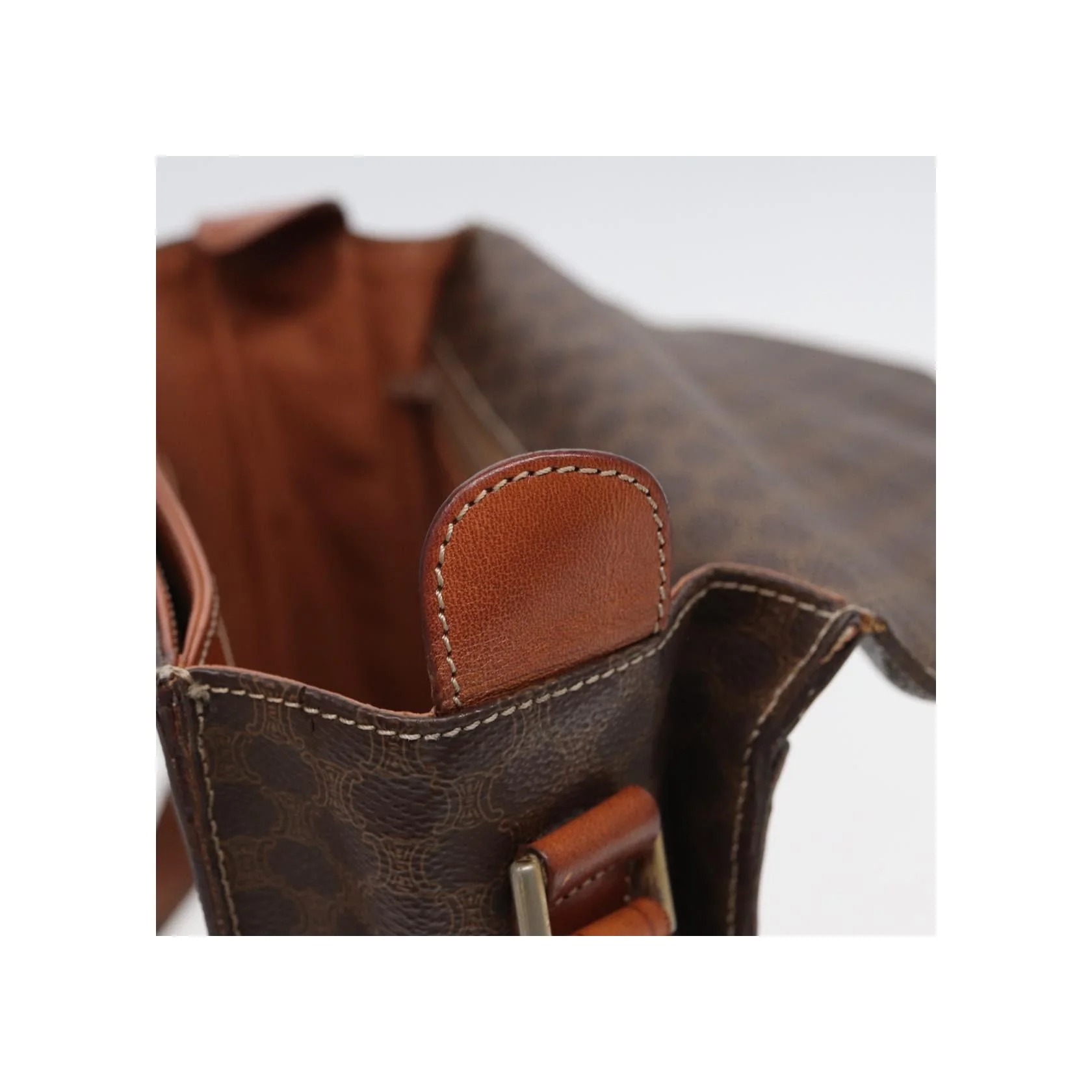 Sac À Bandoulière Celine Vintage Macadam Circle Logo - Brown - Image 19
