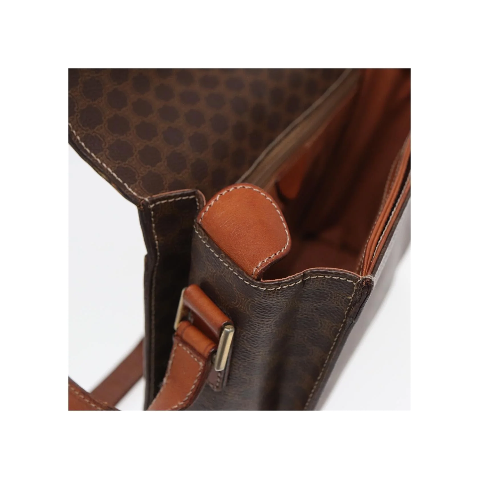 Sac À Bandoulière Celine Vintage Macadam Circle Logo - Brown - Image 20